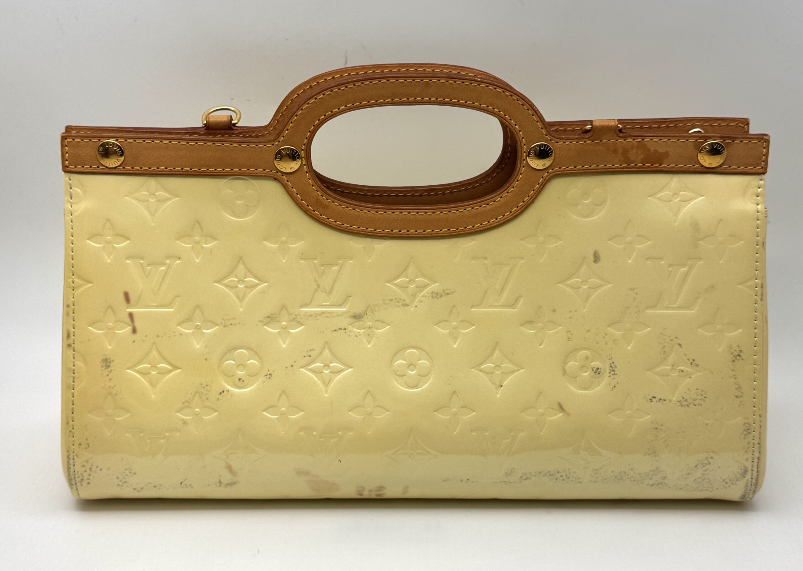 Authentic Louis Vuitton Monogram Vernis Roxbury Drive Handbag M91374, Yellow color - Image 4