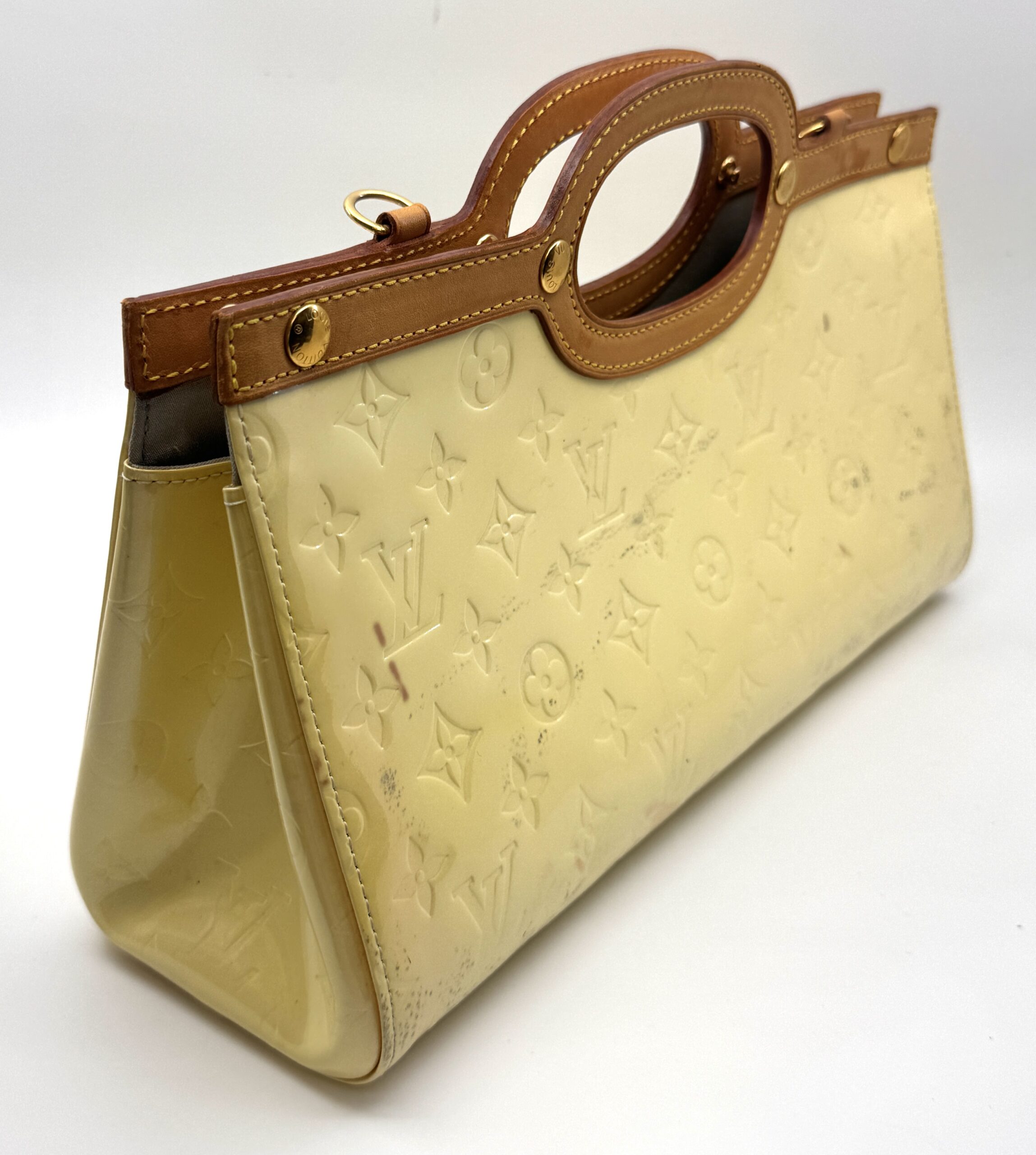 Authentic Louis Vuitton Monogram Vernis Roxbury Drive Handbag M91374, Yellow color - Image 5
