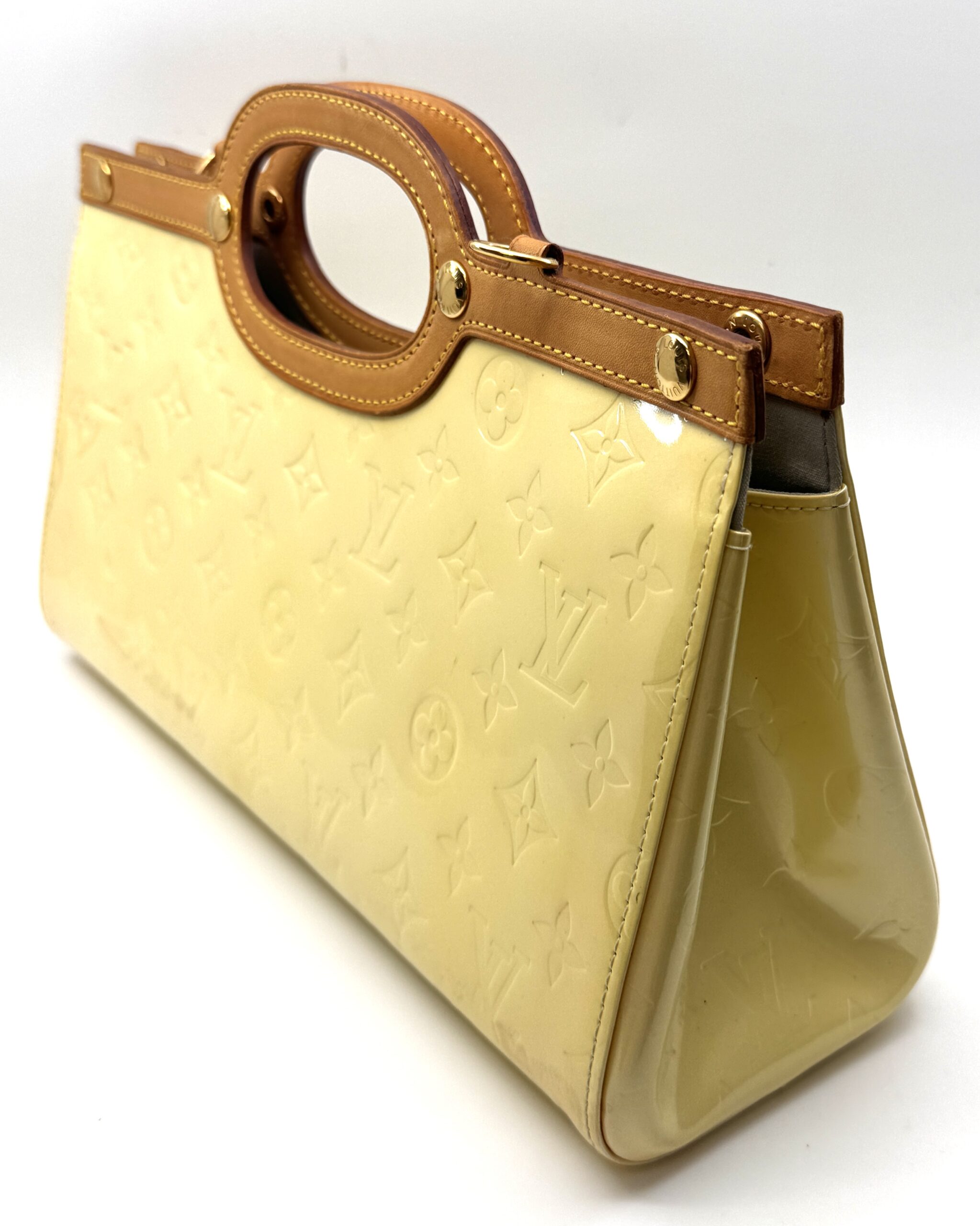 Authentic Louis Vuitton Monogram Vernis Roxbury Drive Handbag M91374, Yellow color - Image 6