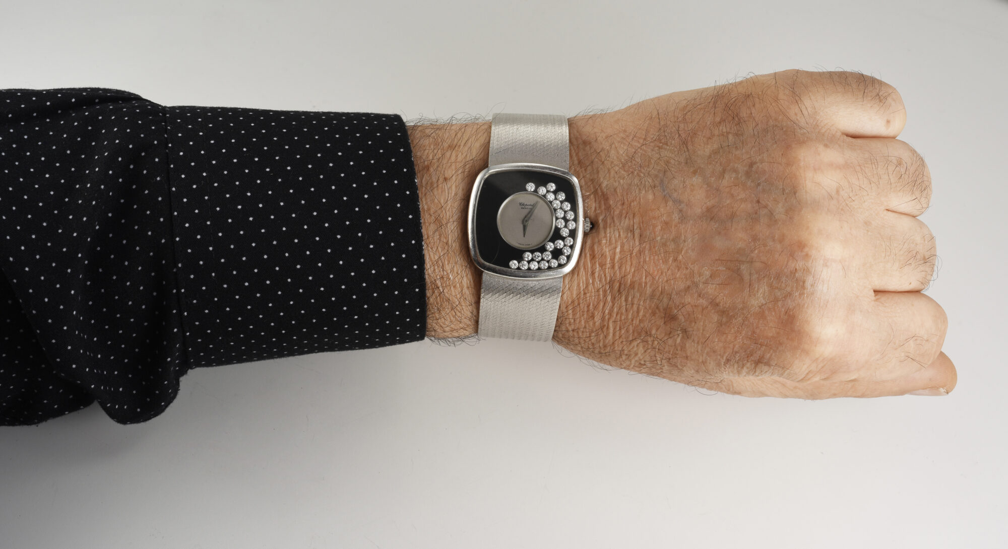 Men's Chopard Happy Diamonds 18K Yellow Gold Watch w/ floating Diamonds Ref.2186 - Image 2