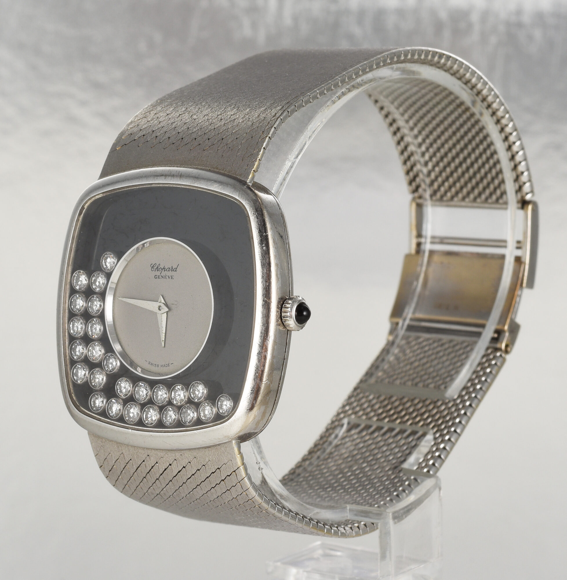 Men's Chopard Happy Diamonds 18K Yellow Gold Watch w/ floating Diamonds Ref.2186 - Image 4