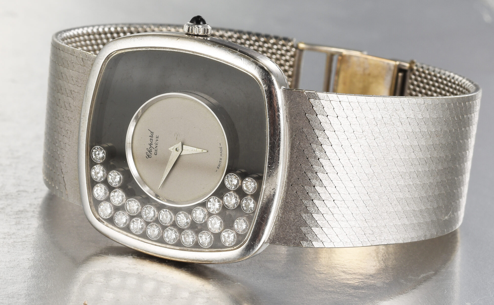 Men's Chopard Happy Diamonds 18K Yellow Gold Watch w/ floating Diamonds Ref.2186 - Image 7