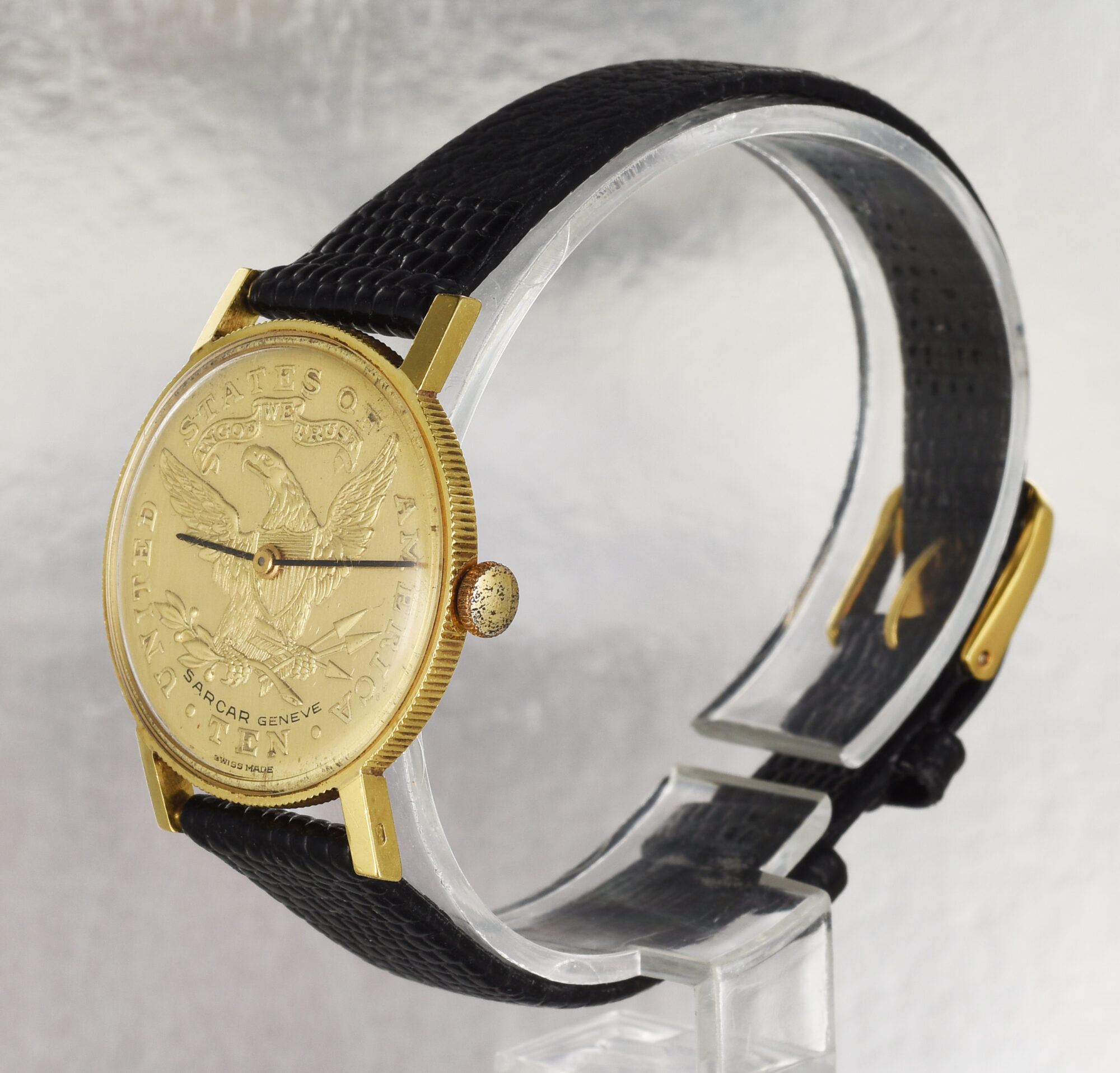 Vintage 1970s SARCAR $10 Gold Coin Watch in 18K Yellow Gold Ref.73 299 B, Manual - Image 3