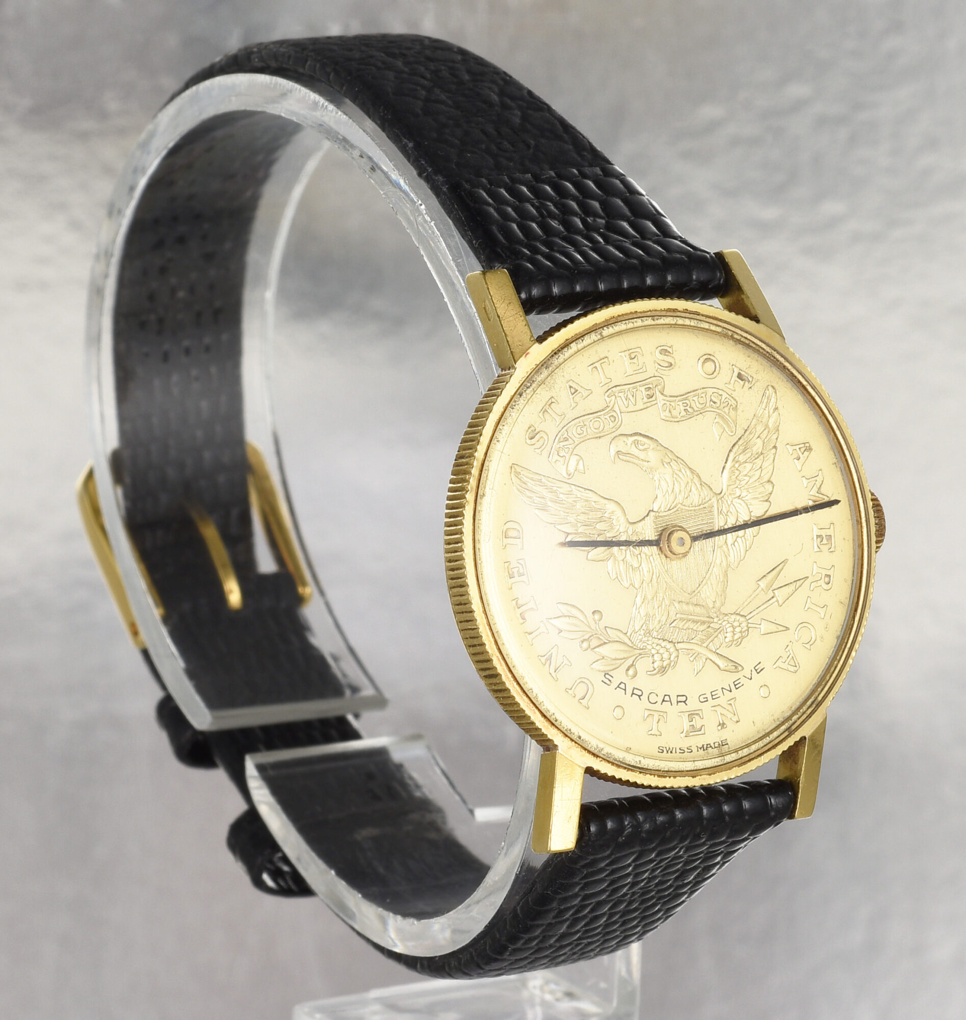 Vintage 1970s SARCAR $10 Gold Coin Watch in 18K Yellow Gold Ref.73 299 B, Manual - Image 4