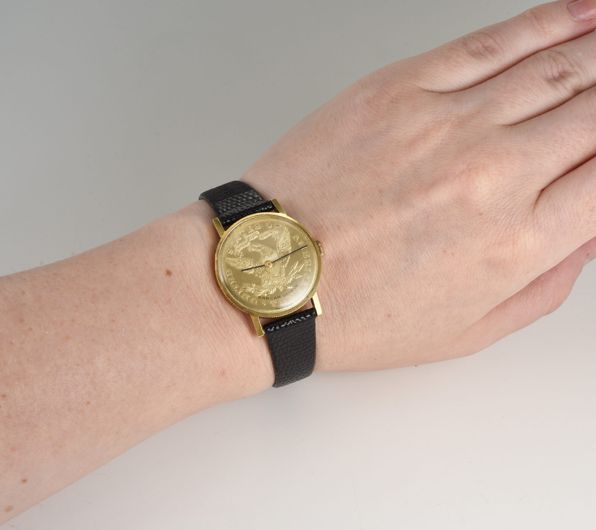 Vintage 1970s SARCAR $10 Gold Coin Watch in 18K Yellow Gold Ref.73 299 B, Manual - Image 2
