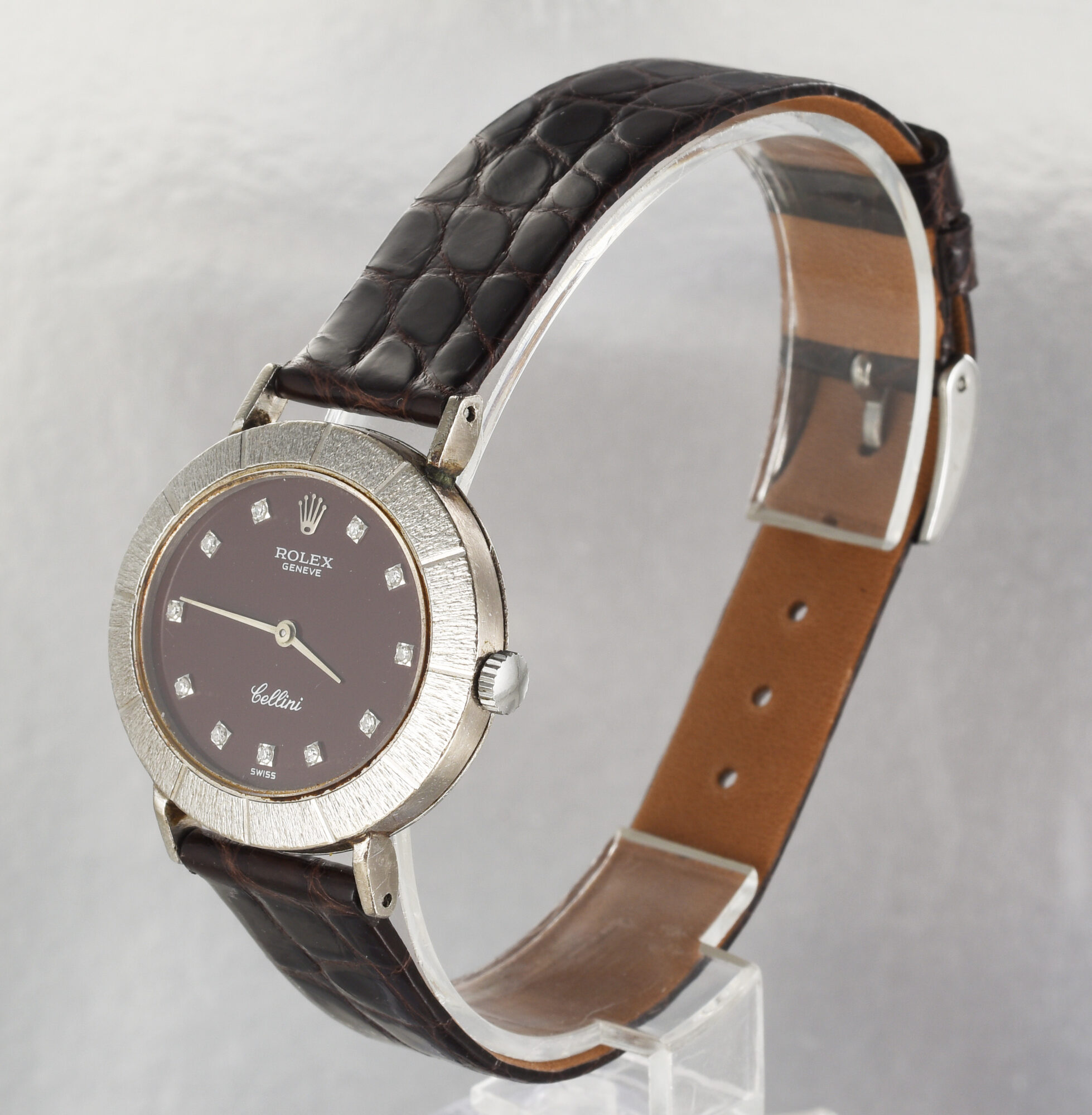 Vintage 1973 Rolex Cellini 18K White Gold Manual watch Ref. 3881 w/Diamonds - Image 3