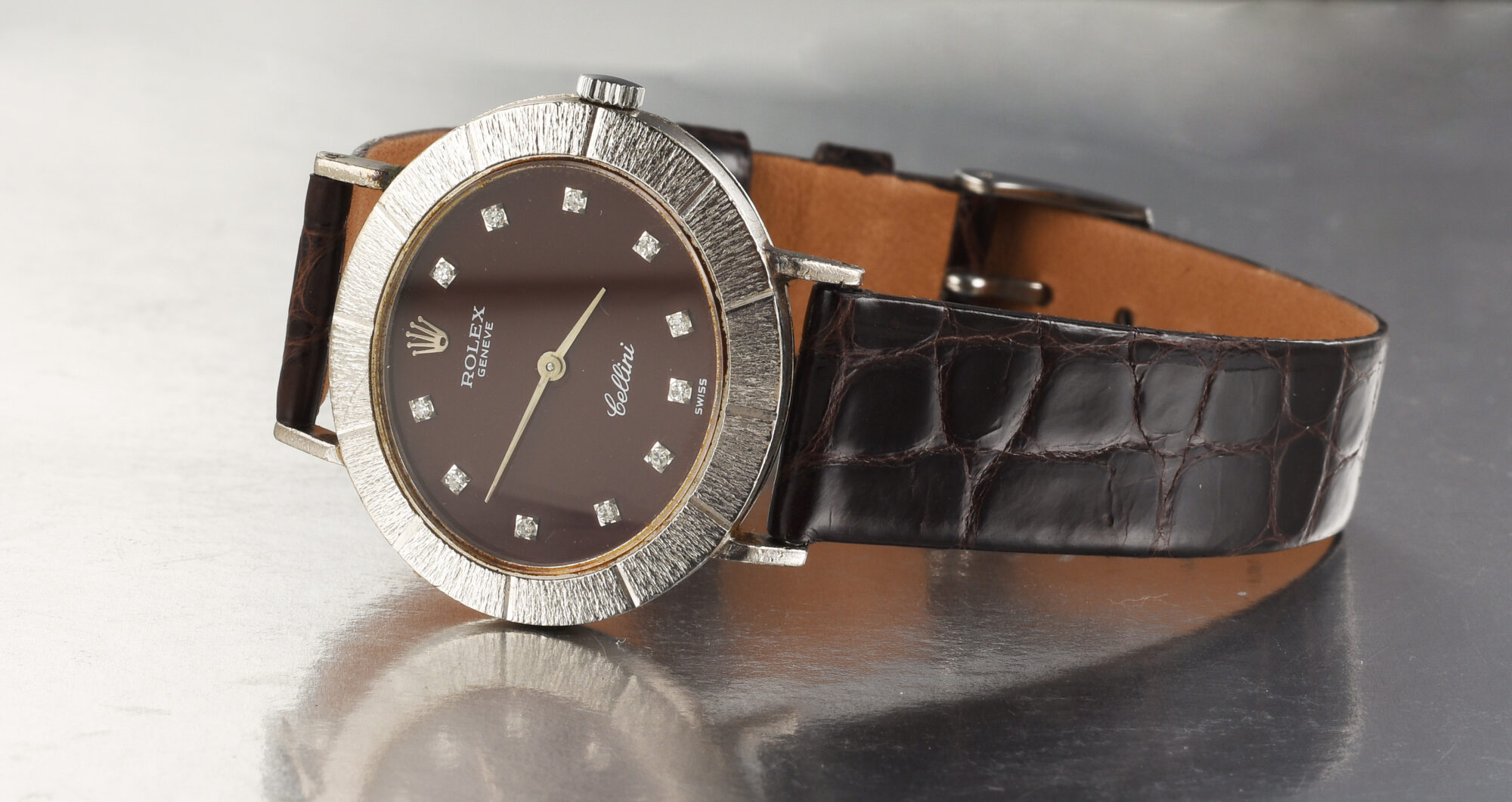 Vintage 1973 Rolex Cellini 18K White Gold Manual watch Ref. 3881 w/Diamonds - Image 8