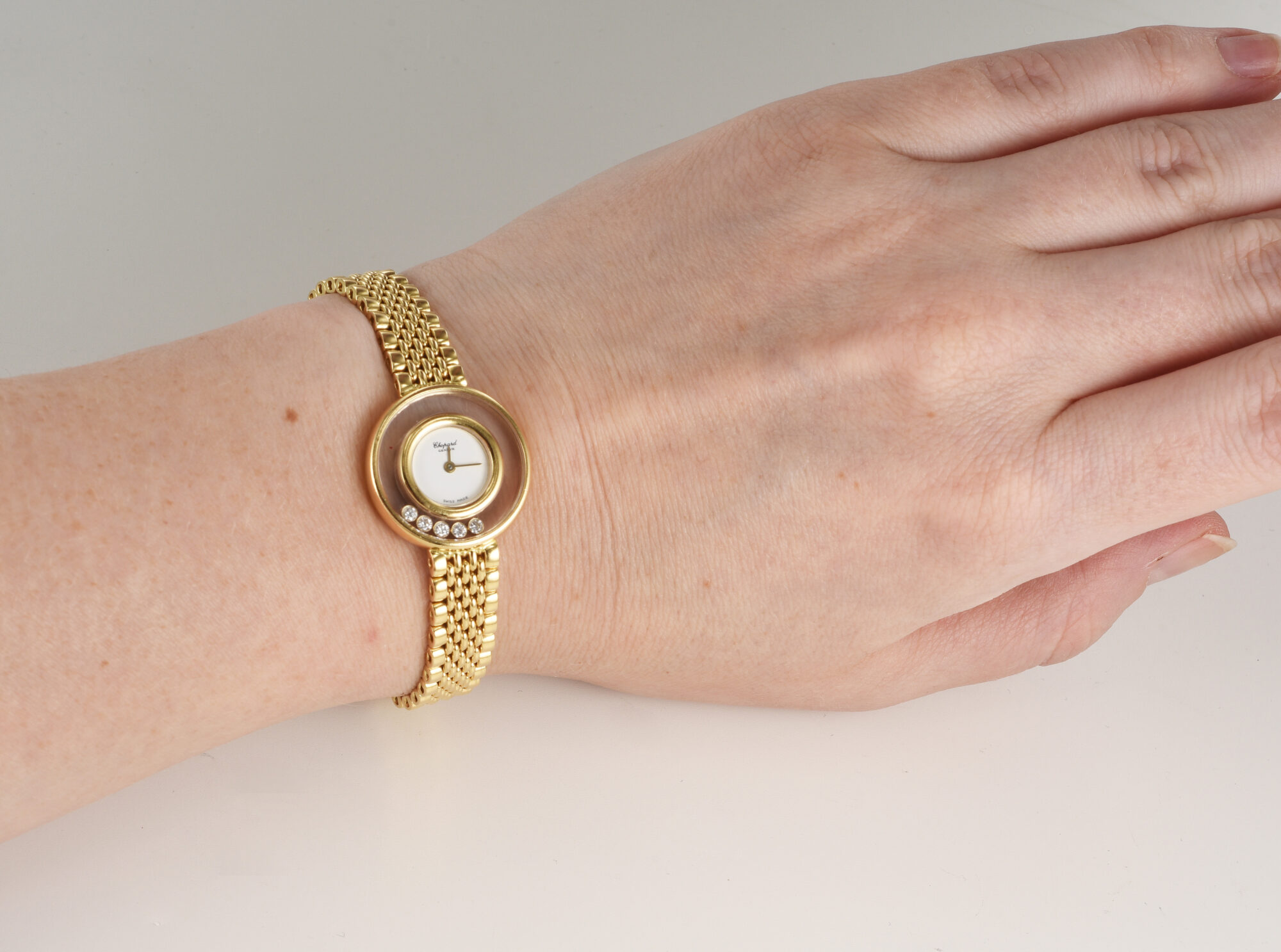 Vintage 1980s Ladies Chopard 18K YG Quartz watch w/Diamonds Ref.4112 1;box&paper - Image 5