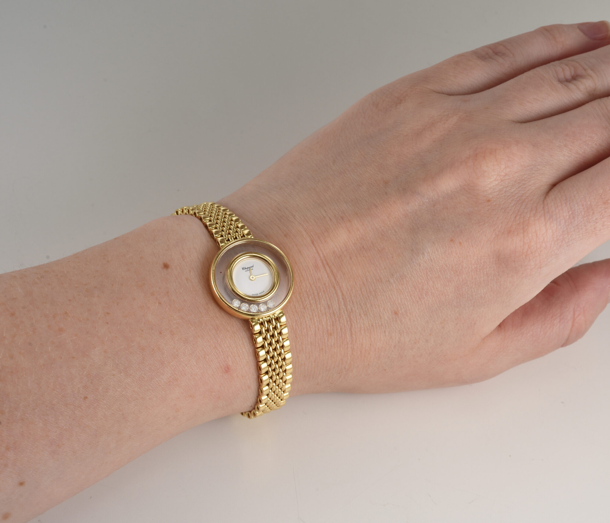 Vintage 1980s Ladies Chopard 18K YG Quartz watch w/Diamonds Ref.4112 1;box&paper - Image 6