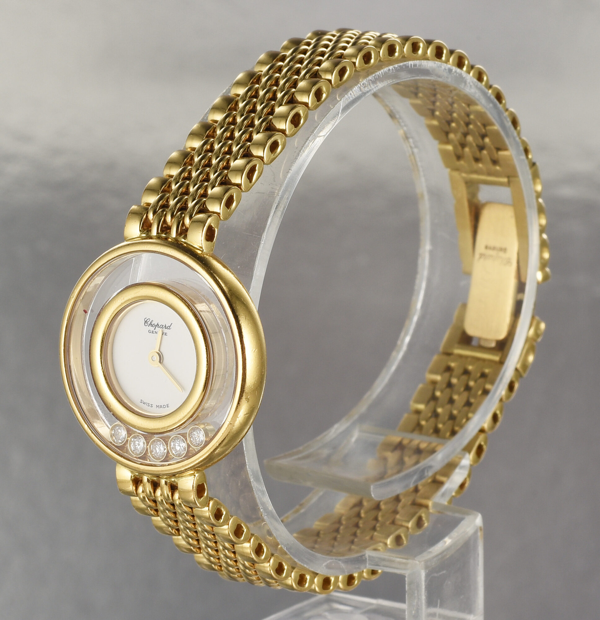 Vintage 1980s Ladies Chopard 18K YG Quartz watch w/Diamonds Ref.4112 1;box&paper - Image 3