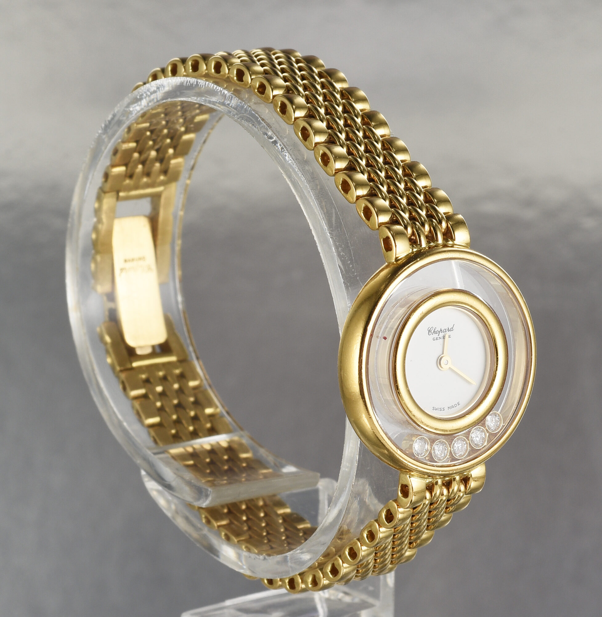 Vintage 1980s Ladies Chopard 18K YG Quartz watch w/Diamonds Ref.4112 1;box&paper - Image 4