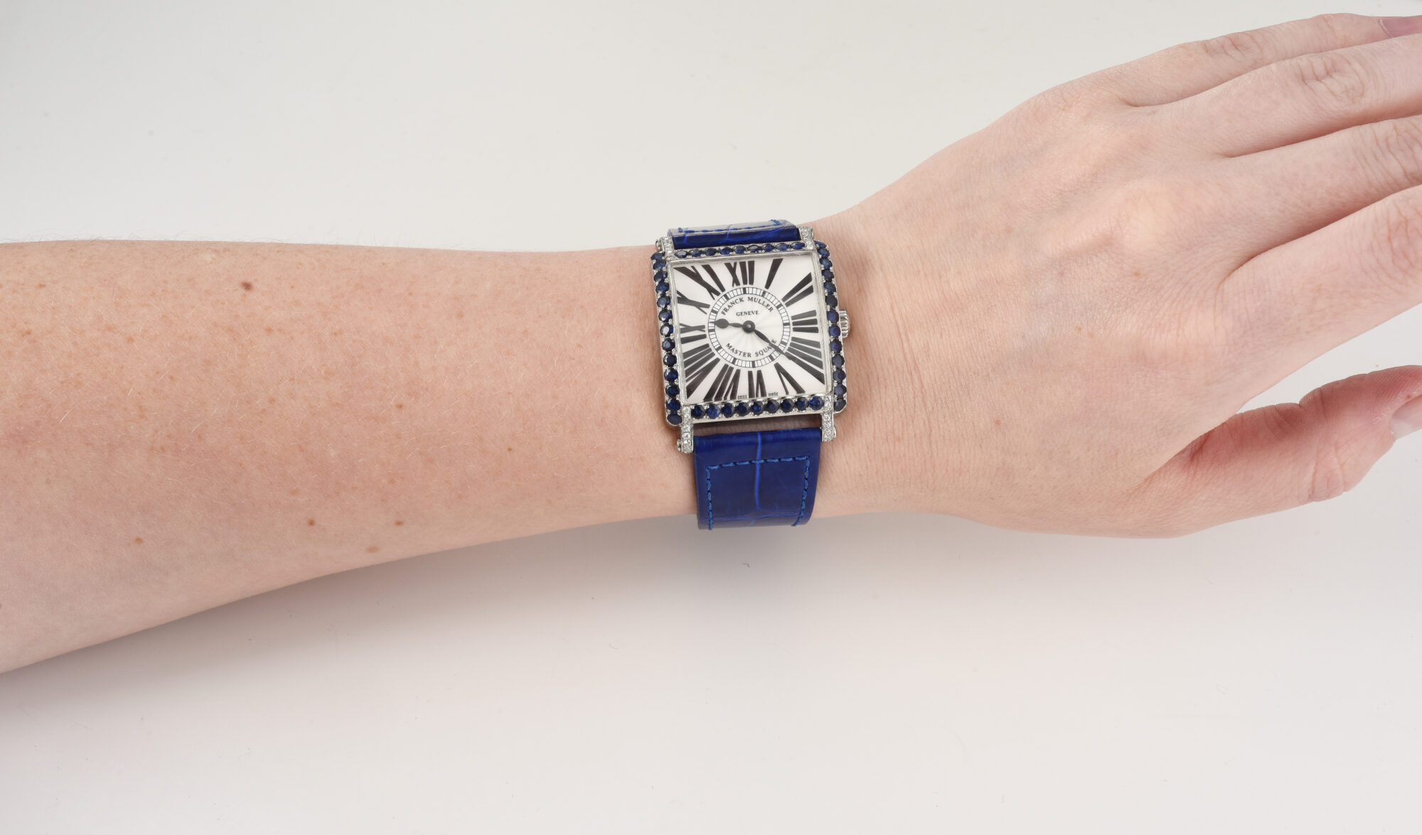 Franck Muller Master Square 6002 M QZ R SS watch w Diamonds,Sapphires box&papers - Image 3