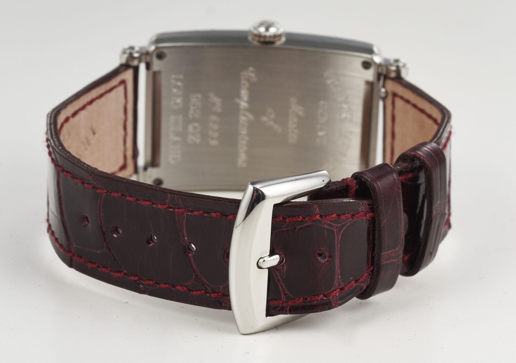 Franck Muller Long Island in steel with rainbow stones on bezel, with box - Image 11