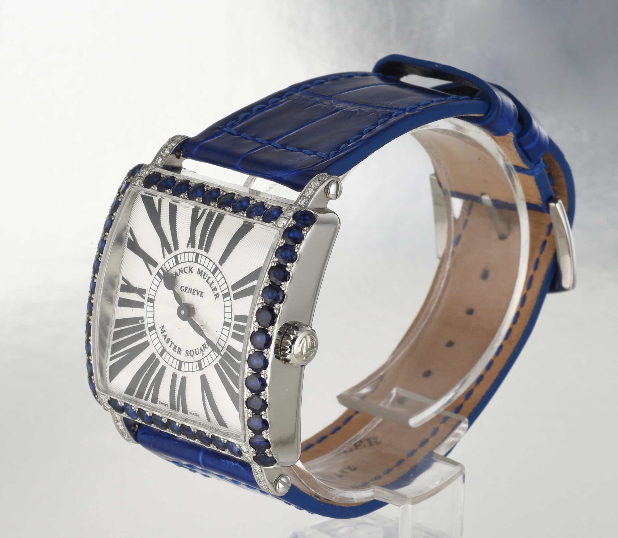 Franck Muller Master Square 6002 M QZ R SS watch w Diamonds,Sapphires box&papers - Image 4