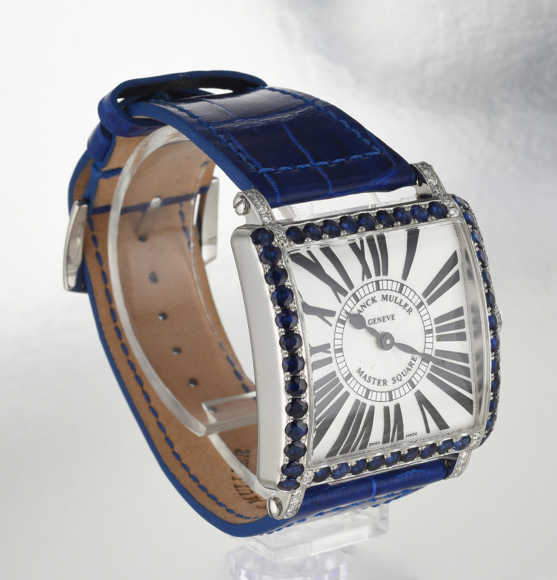Franck Muller Master Square 6002 M QZ R SS watch w Diamonds,Sapphires box&papers - Image 5