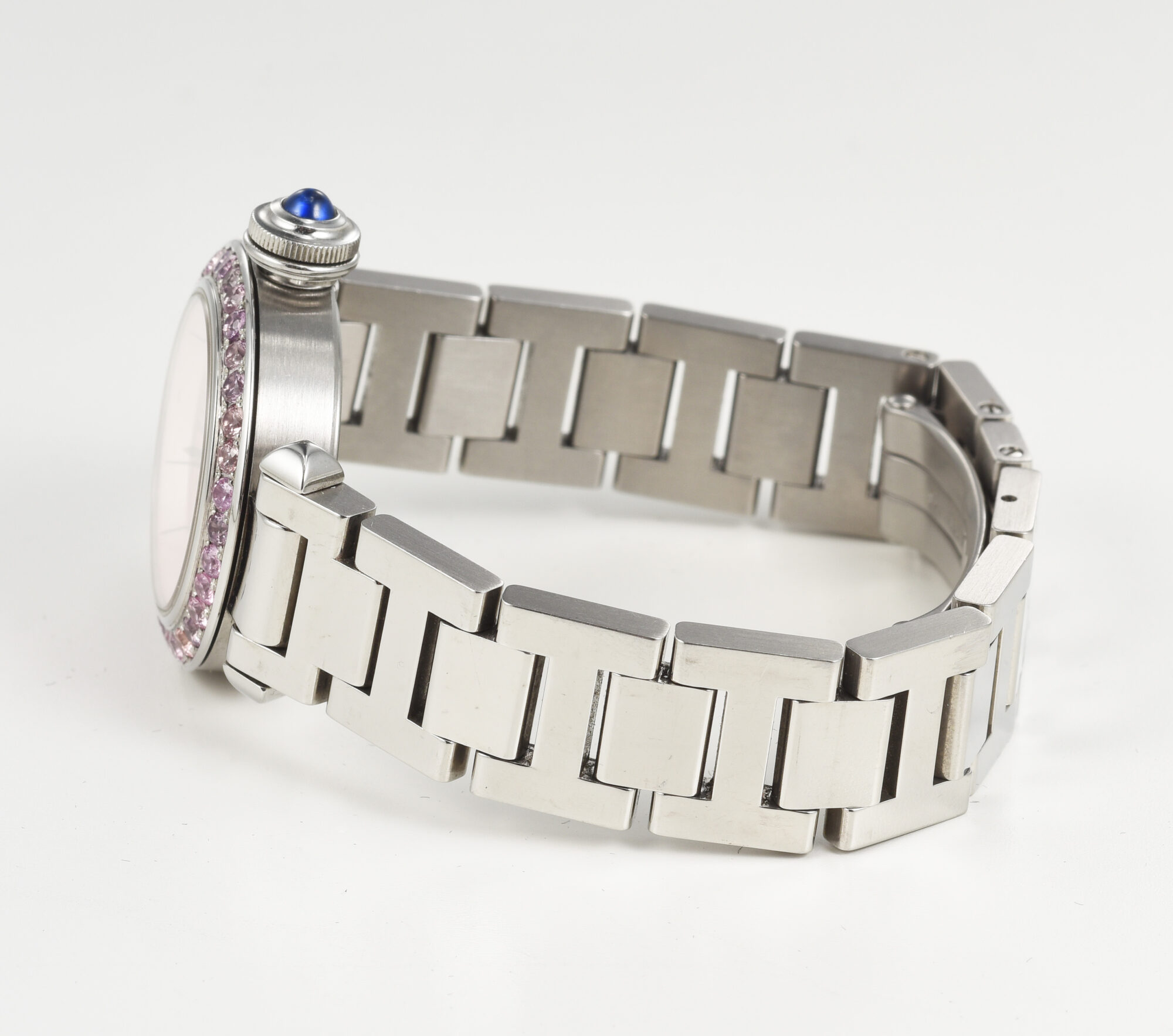 Ladies' 2000s Cartier Pasha watch in Stainless steel with Sapphires Ref. 2973 - Image 8