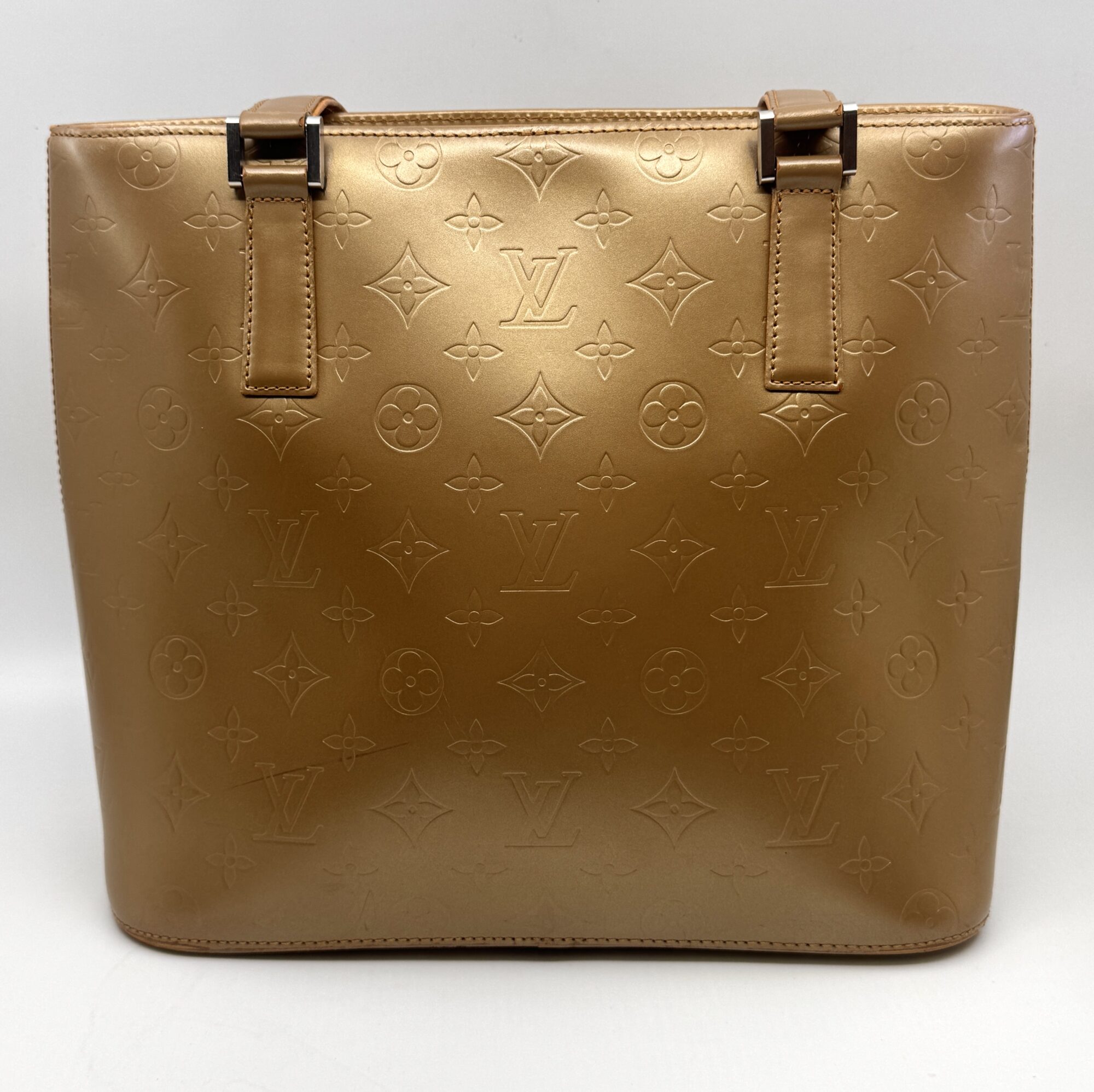 Authentic Louis Vuitton Monogram Matte Stockton Tote Bag-Matte Ambre M55117 - Image 8