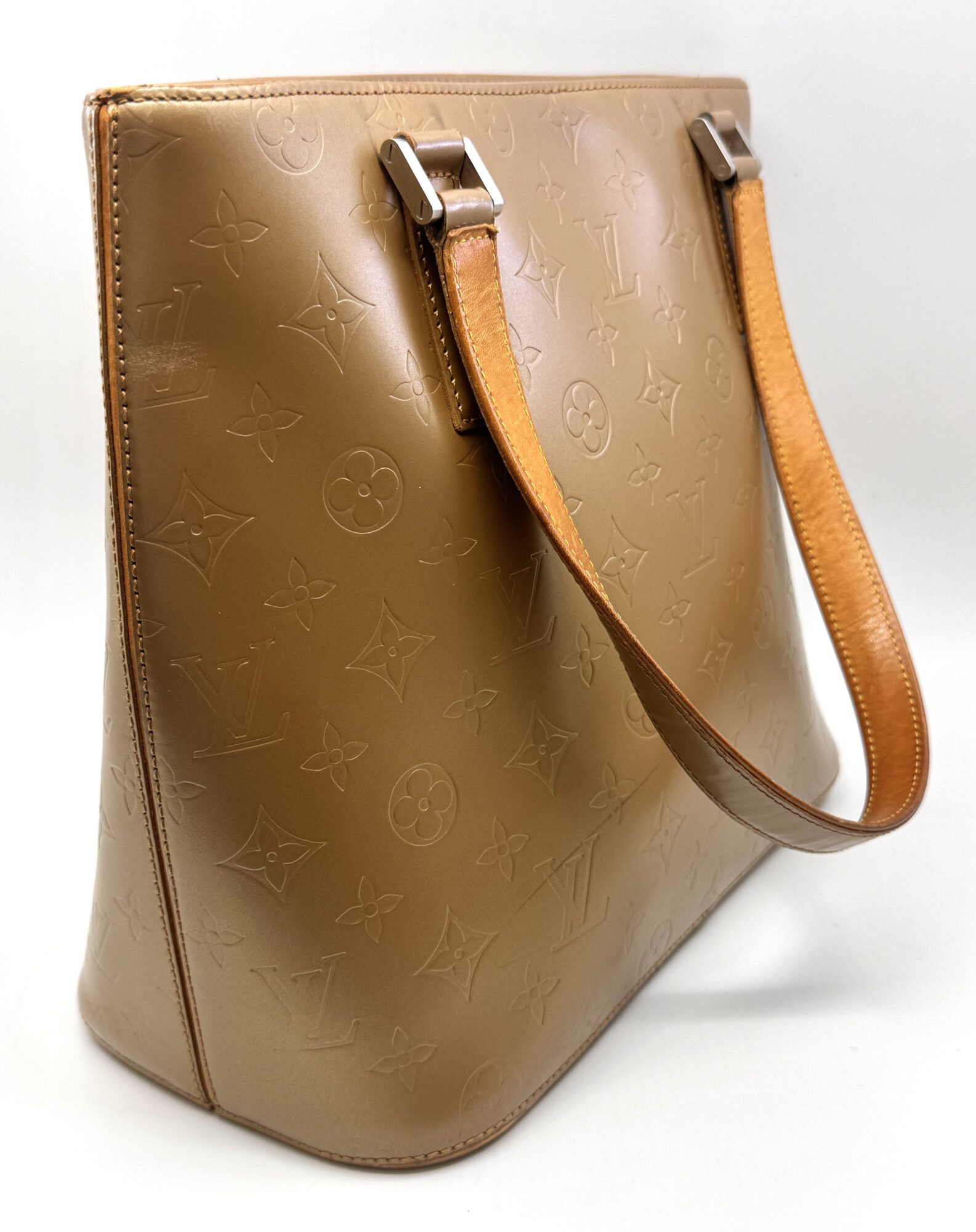 Authentic Louis Vuitton Monogram Matte Stockton Tote Bag-Matte Ambre M55117 - Image 9