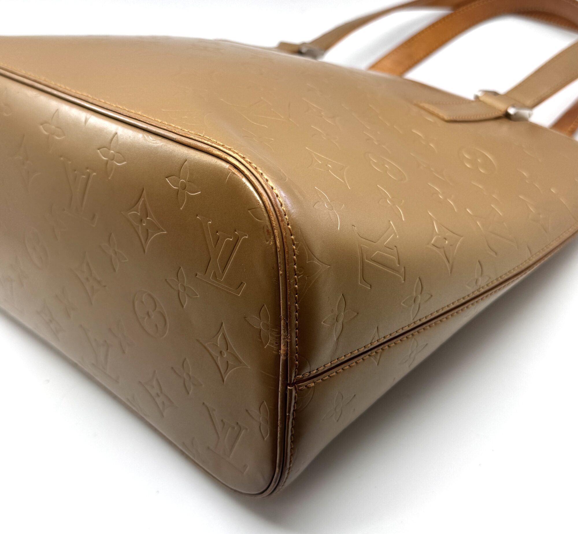 Authentic Louis Vuitton Monogram Matte Stockton Tote Bag-Matte Ambre M55117 - Image 12
