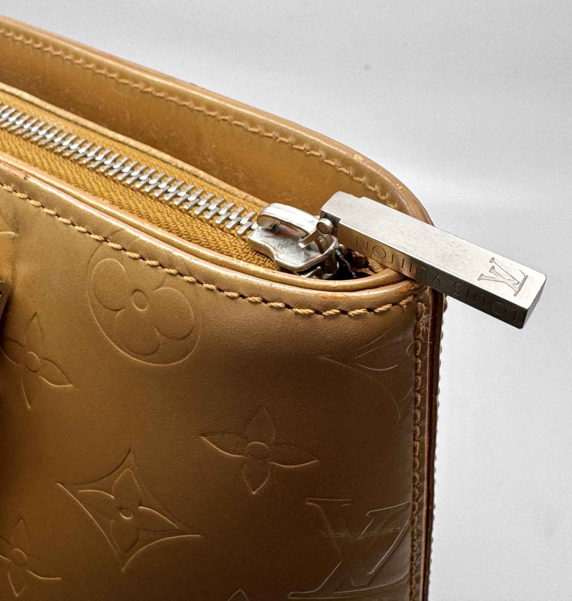 Authentic Louis Vuitton Monogram Matte Stockton Tote Bag-Matte Ambre M55117 - Image 16