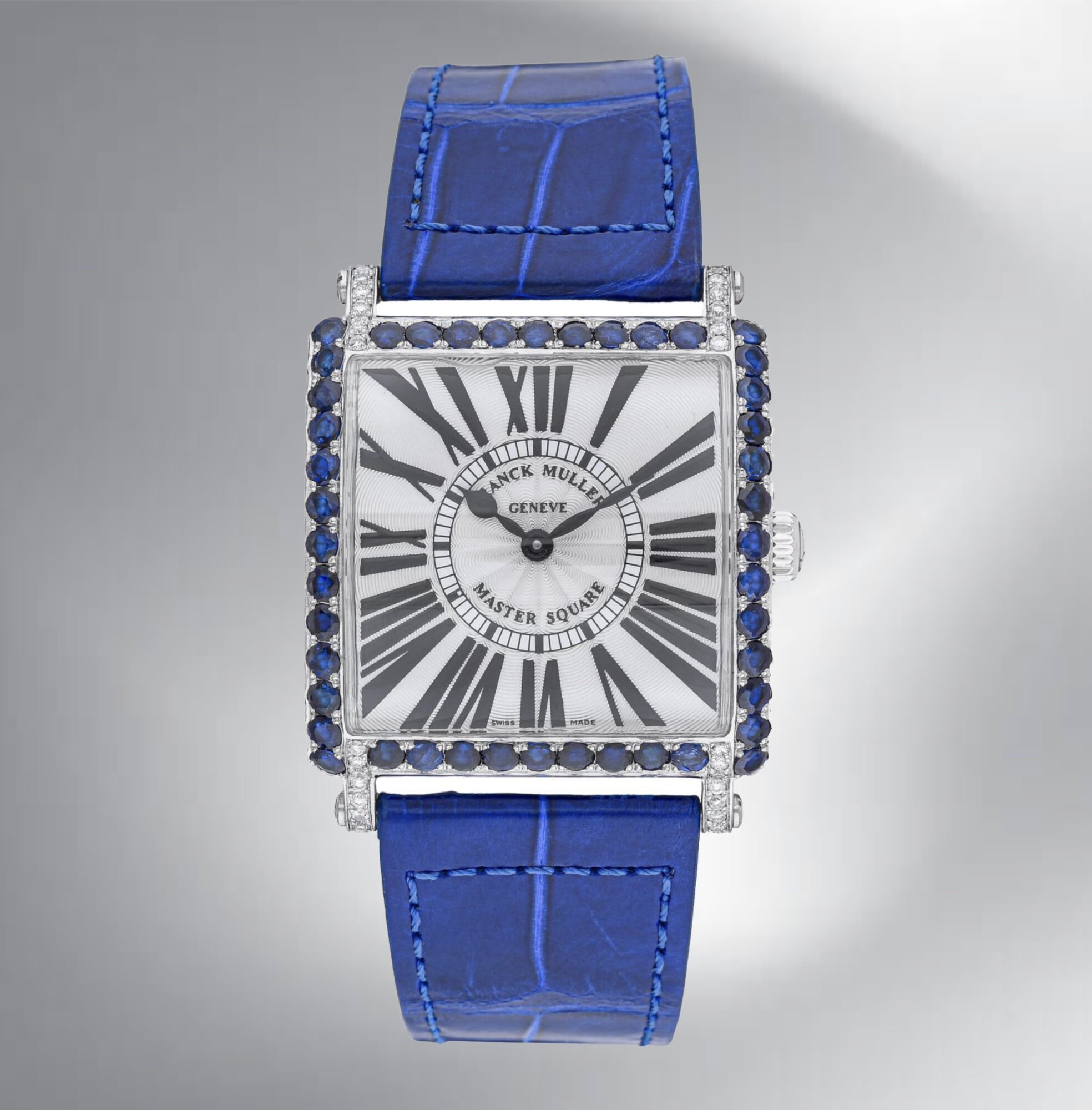 Franck Muller Master Square 6002 M QZ R SS watch w Diamonds,Sapphires box&papers - Image 2