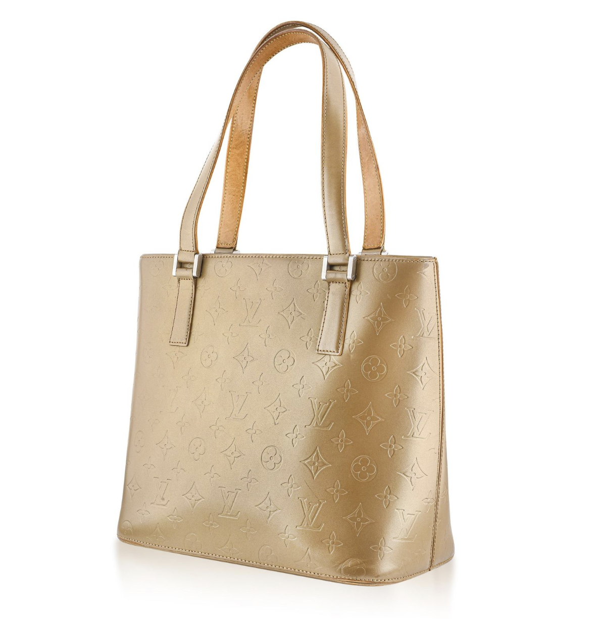 Authentic Louis Vuitton Monogram Matte Stockton Tote Bag-Matte Ambre M55117 - Image 5