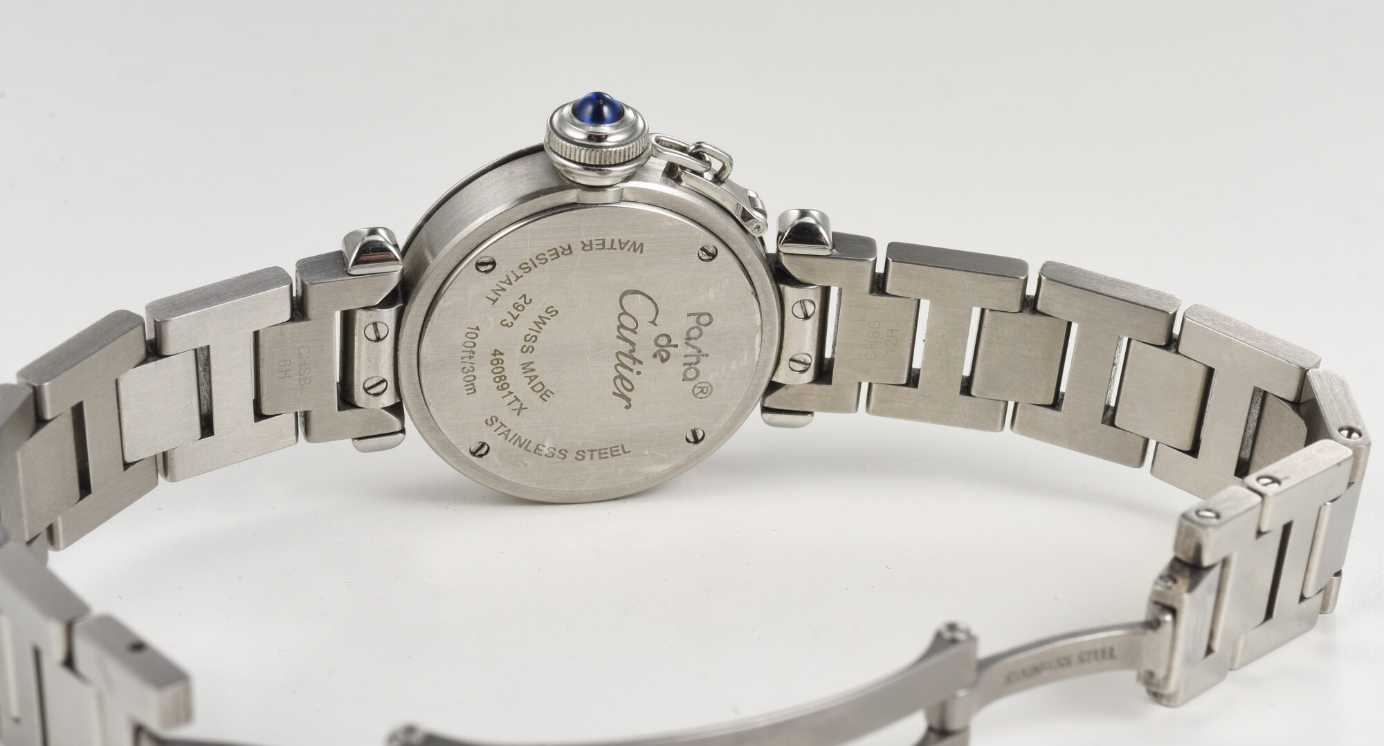 Ladies' 2000s Cartier Pasha watch in Stainless steel with Sapphires Ref. 2973 - Image 6
