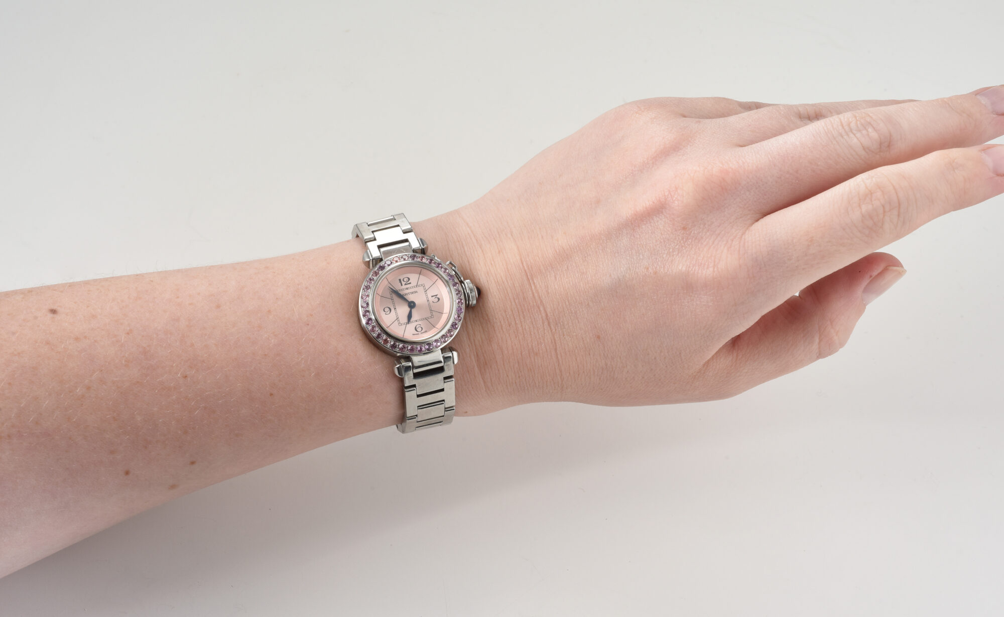 Ladies' 2000s Cartier Pasha watch in Stainless steel with Sapphires Ref. 2973 - Image 2