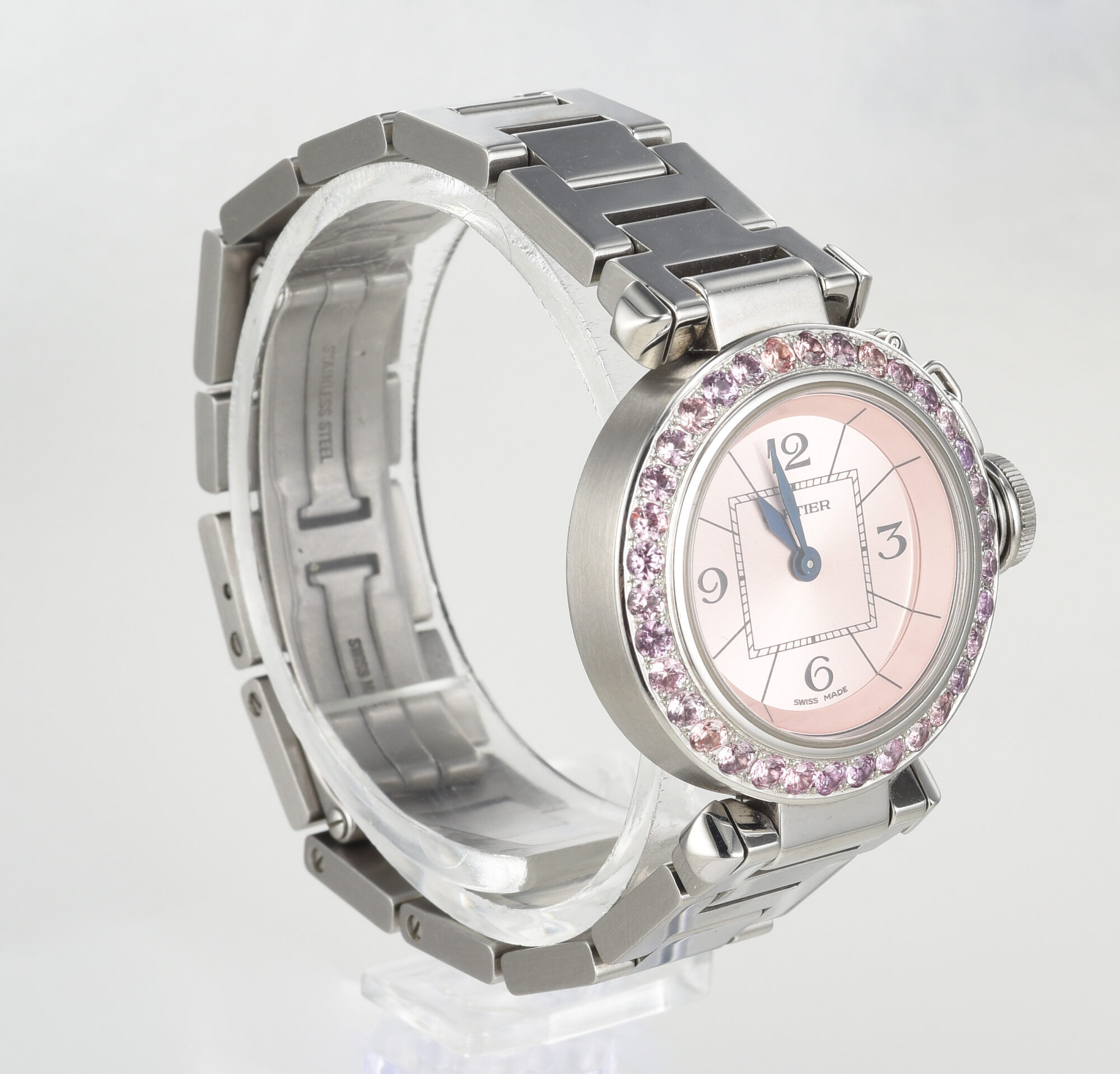 Ladies' 2000s Cartier Pasha watch in Stainless steel with Sapphires Ref. 2973 - Image 4