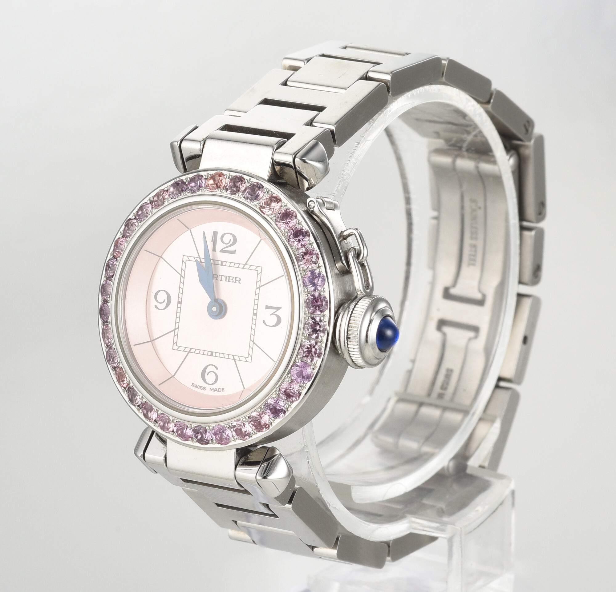 Ladies' 2000s Cartier Pasha watch in Stainless steel with Sapphires Ref. 2973 - Image 3