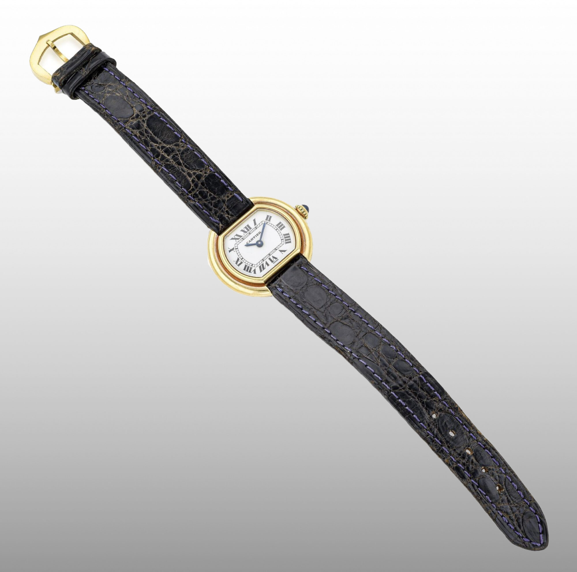 Rare 1970s Women's Cartier Ellipse manual watch in 18K Yellow Gold Ref. 131 - Image 6