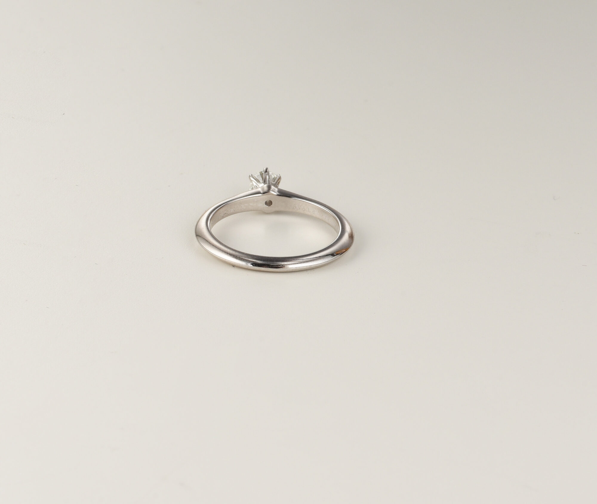 Tiffany & Co. Engagement Platinum Pt950 Ring with Diamond 0.23ct w/box - Image 7