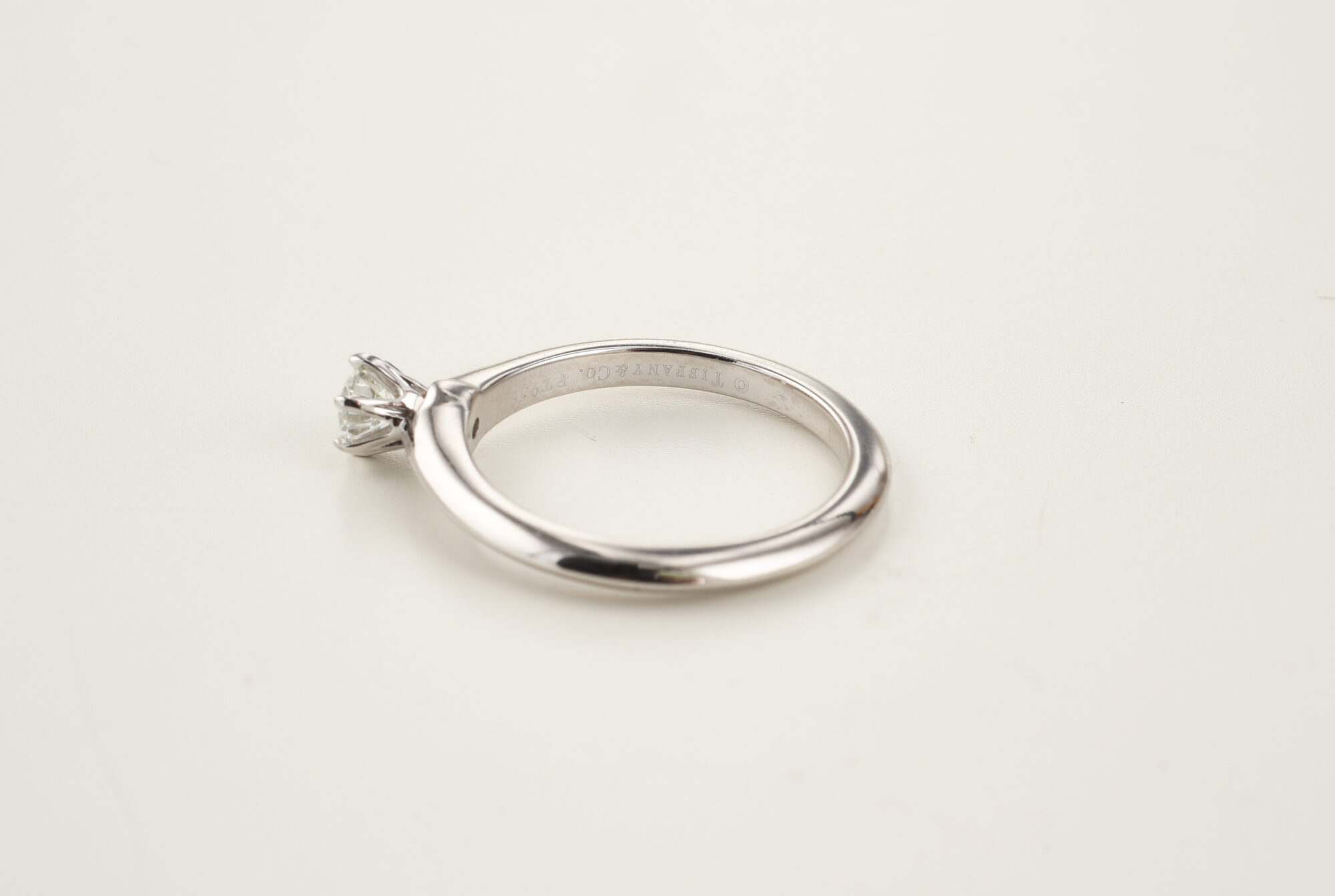 Tiffany & Co. Engagement Platinum Pt950 Ring with Diamond 0.23ct w/box - Image 6