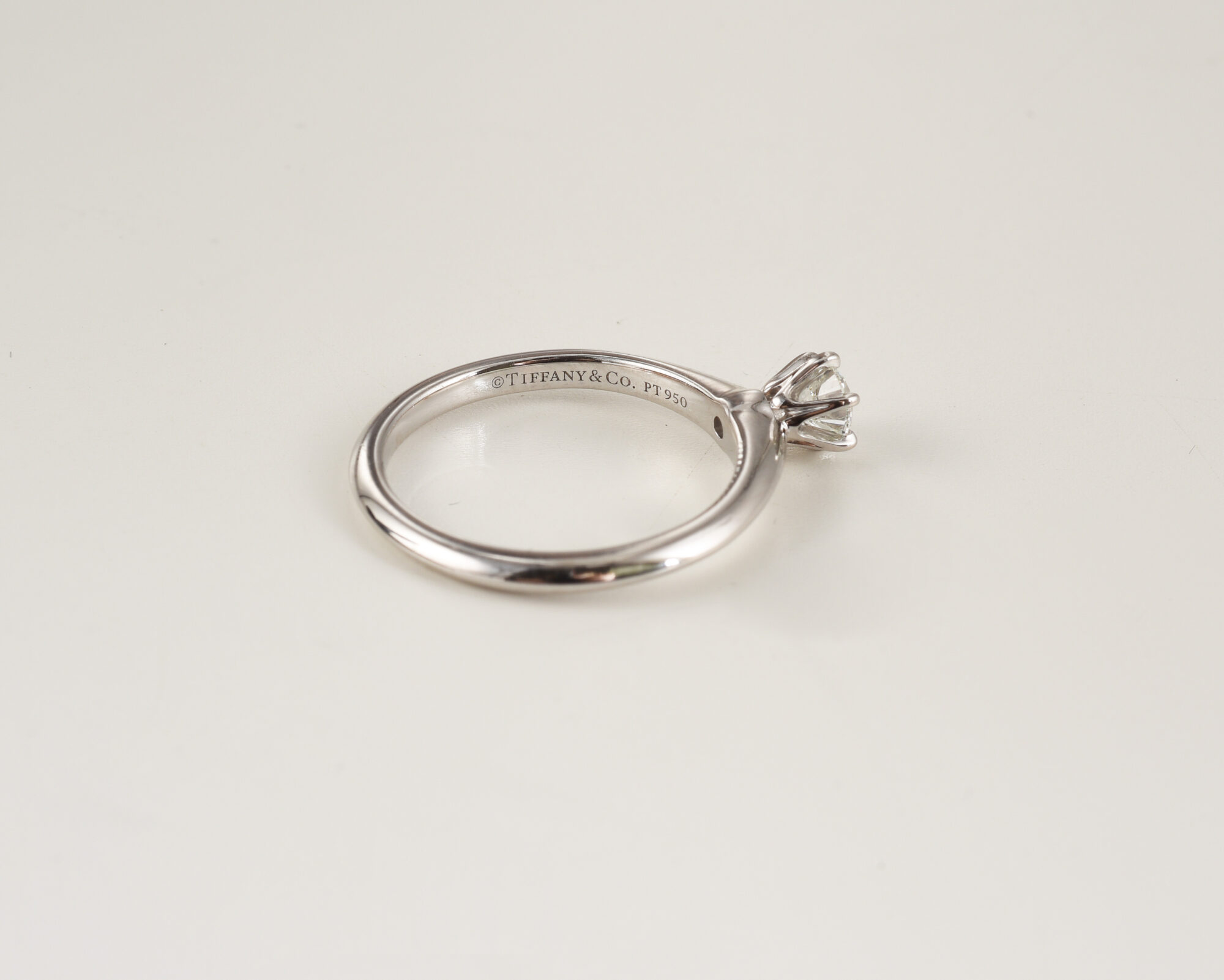 Tiffany & Co. Engagement Platinum Pt950 Ring with Diamond 0.23ct w/box - Image 6