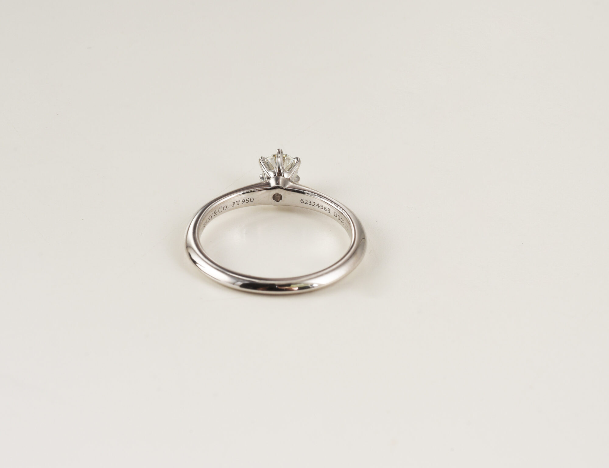 Tiffany & Co. Engagement Platinum Pt950 Ring with Diamond 0.23ct w/box - Image 7