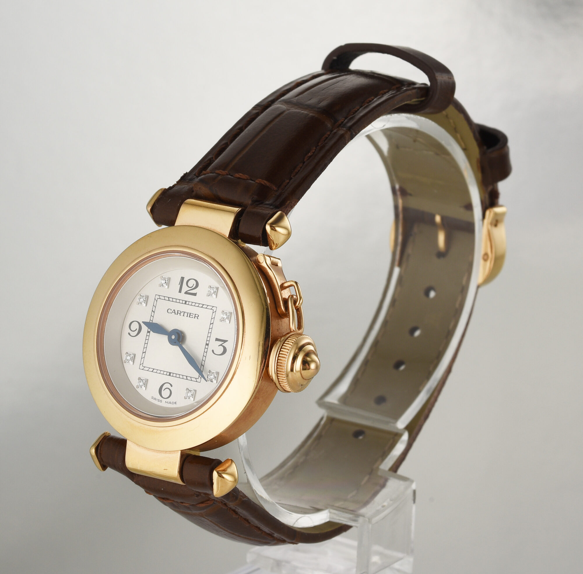 2000s Women's Cartier Pasha Quartz watch in 18K Rose Gold with Diamonds Ref.3133 - Image 3