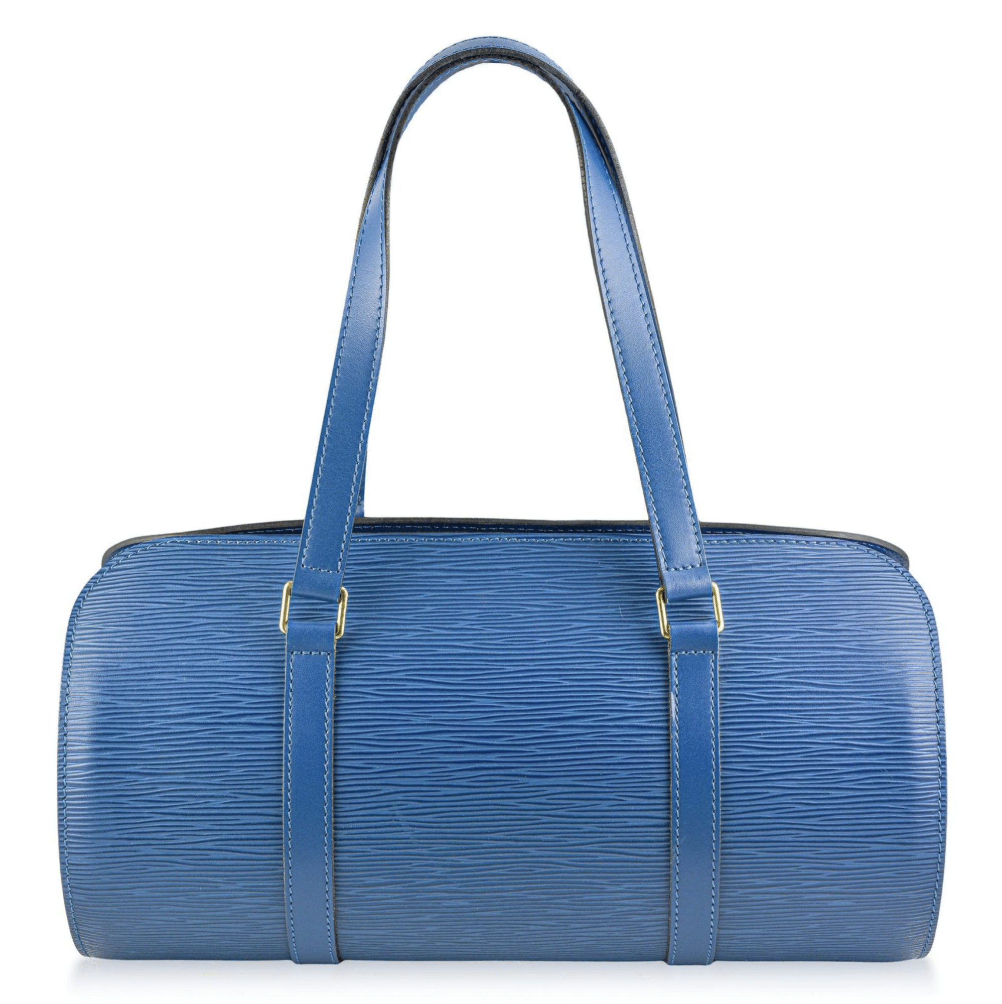 Authentic Louis Vuitton Epi Soufflot Handbag, Toledo Blue M52225 w/small pouch - Image 3