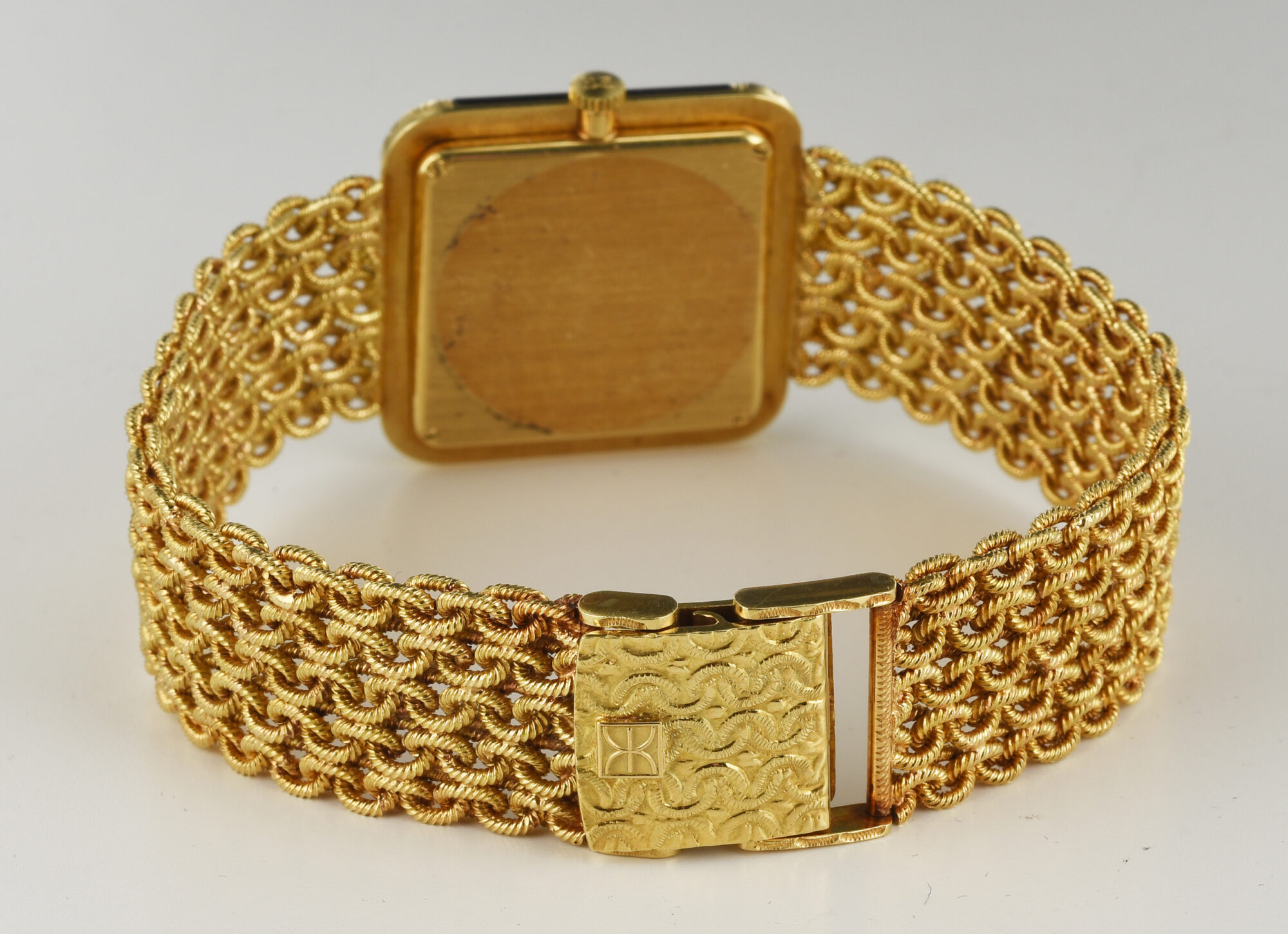 Vintage 1970s Men's Ebel Watch 18K Yellow Gold with Onyx and Diamonds Ref 878 F2 - Image 7