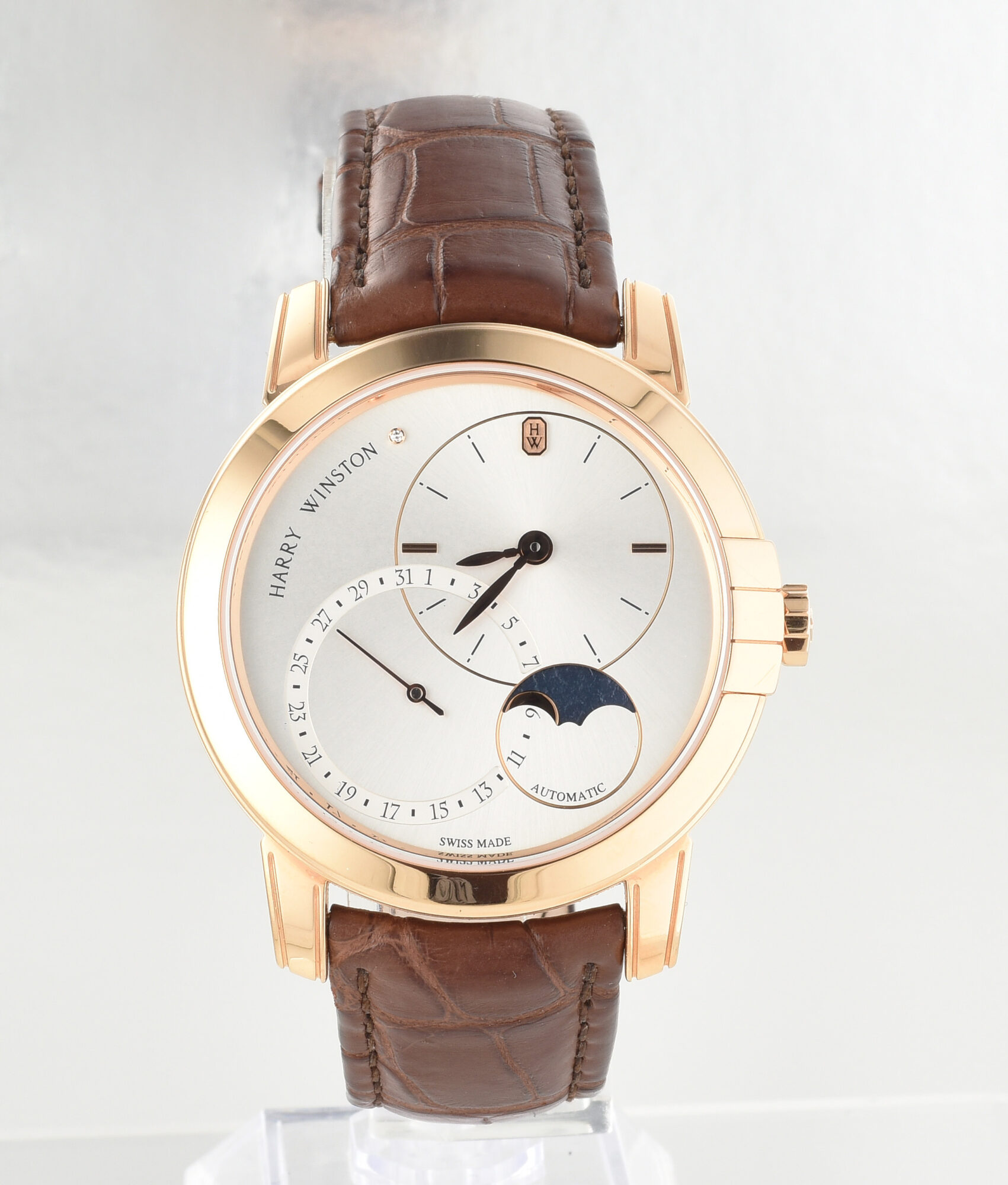 Men's Harry Winston Midnight Moon Phase watch in 18K Rose Gold Ref.MIDAMP42RR003 & box - Image 12
