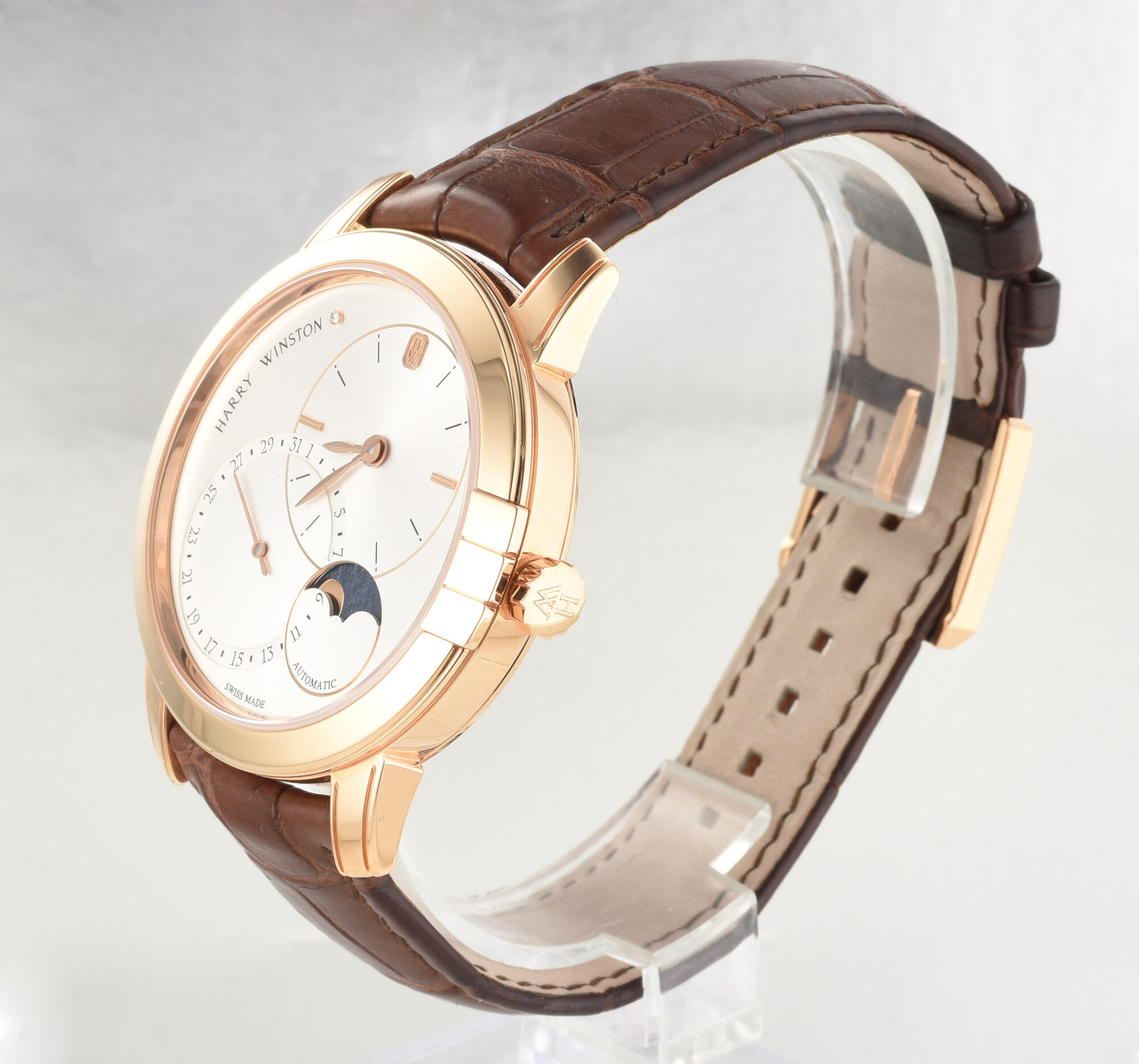 Men's Harry Winston Midnight Moon Phase watch in 18K Rose Gold Ref.MIDAMP42RR003 & box - Image 6