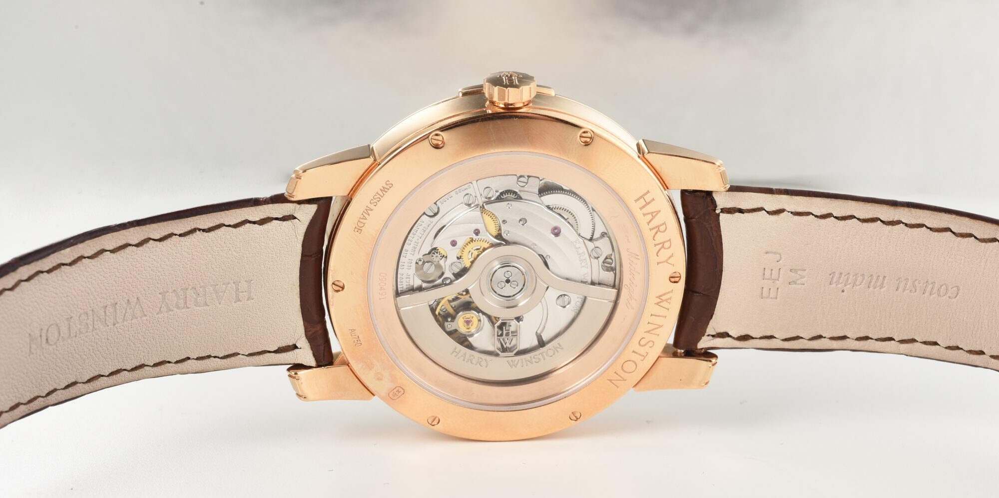 Men's Harry Winston Midnight Moon Phase watch in 18K Rose Gold Ref.MIDAMP42RR003 & box - Image 14