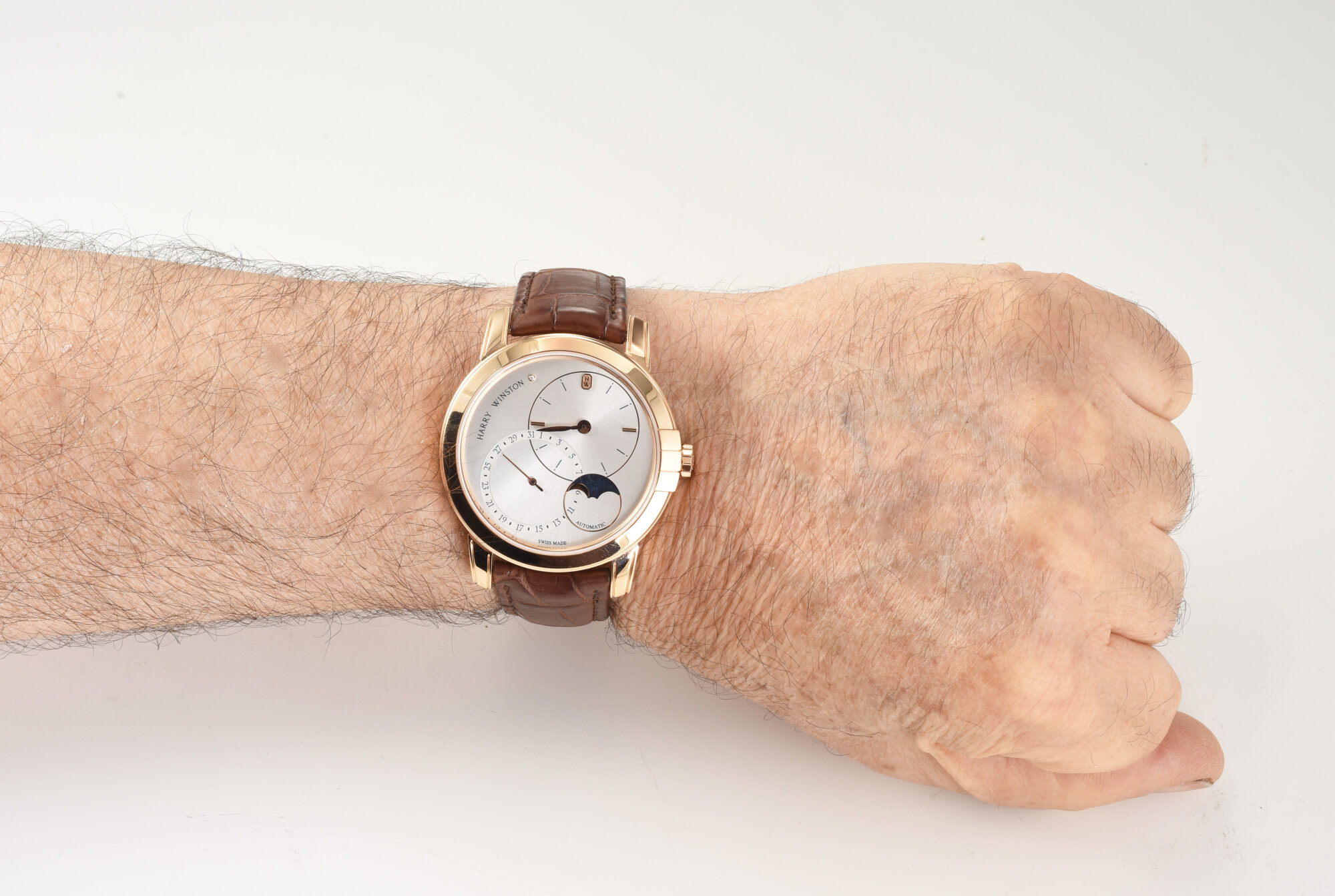 Men's Harry Winston Midnight Moon Phase watch in 18K Rose Gold Ref.MIDAMP42RR003 & box - Image 2