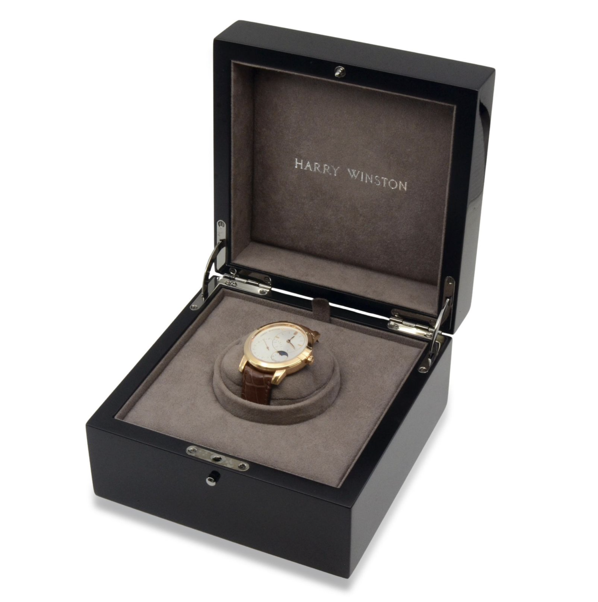 Men's Harry Winston Midnight Moon Phase watch in 18K Rose Gold Ref.MIDAMP42RR003 & box - Image 4