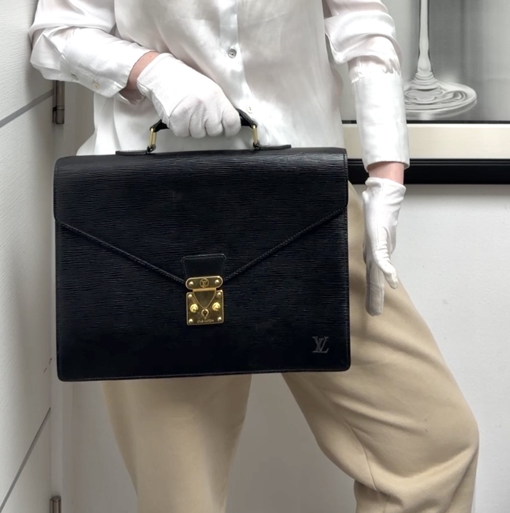 Authentic Louis Vuitton Epi Serviette Conseiller Briefcase, Black color M54422 - Image 2