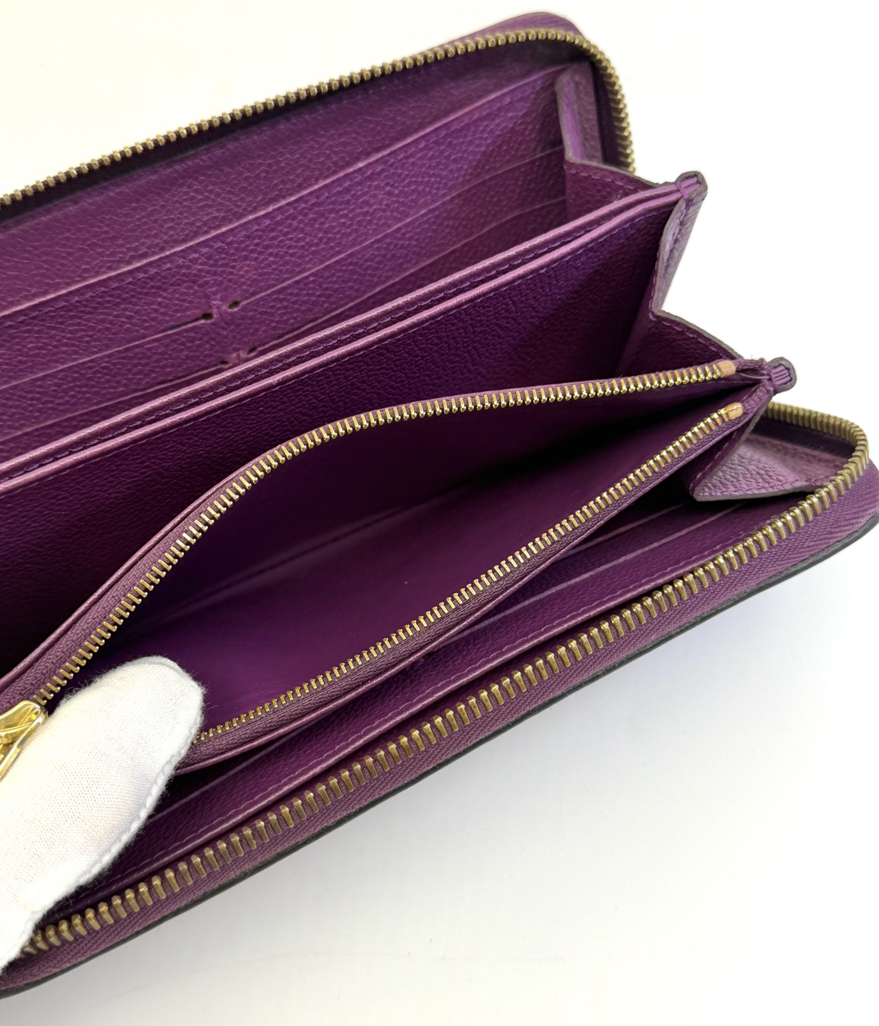 Authentic Louis Vuitton Monogram Amplant Zippy Wallet Empreinte Leather M60569 - Image 7