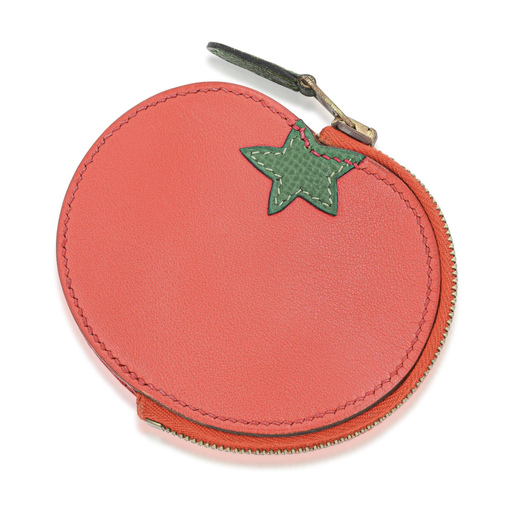 Authentic Hermes Pomodoro Portamonete, Coin Purse, Red color Leather