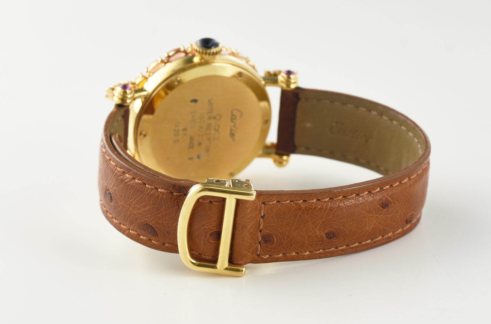 Cartier Diabolo 18K Yellow Gold watch w/Diamonds, Rubies, Sapphires Ref.1420 0 - Image 5
