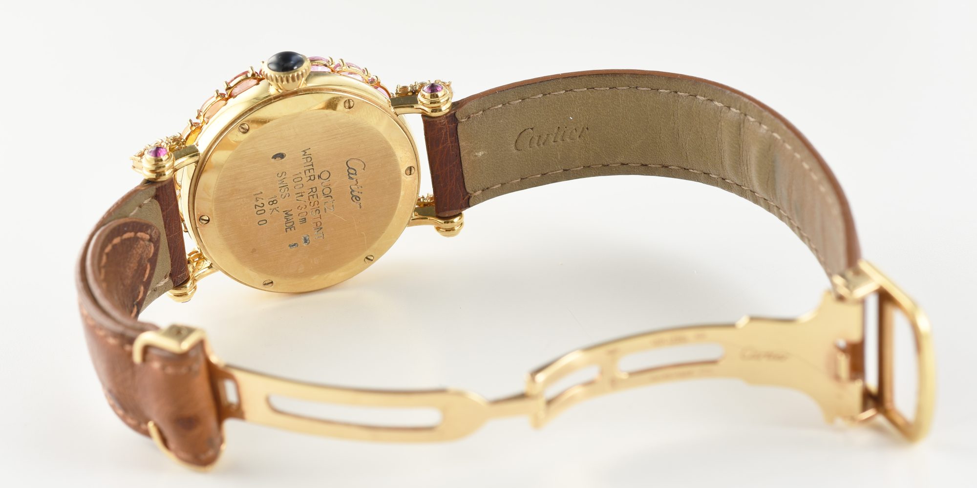 Cartier Diabolo 18K Yellow Gold watch w/Diamonds, Rubies, Sapphires Ref.1420 0 - Image 8