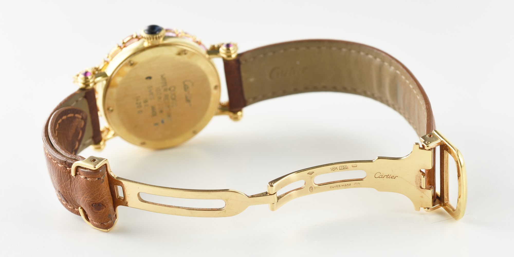 Cartier Diabolo 18K Yellow Gold watch w/Diamonds, Rubies, Sapphires Ref.1420 0 - Image 9