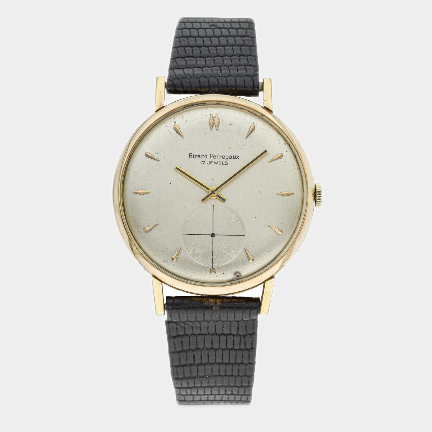 Vintage 1950s Men's Girard Perregaux Oversized Mechanical watch in 18K Rose Gold